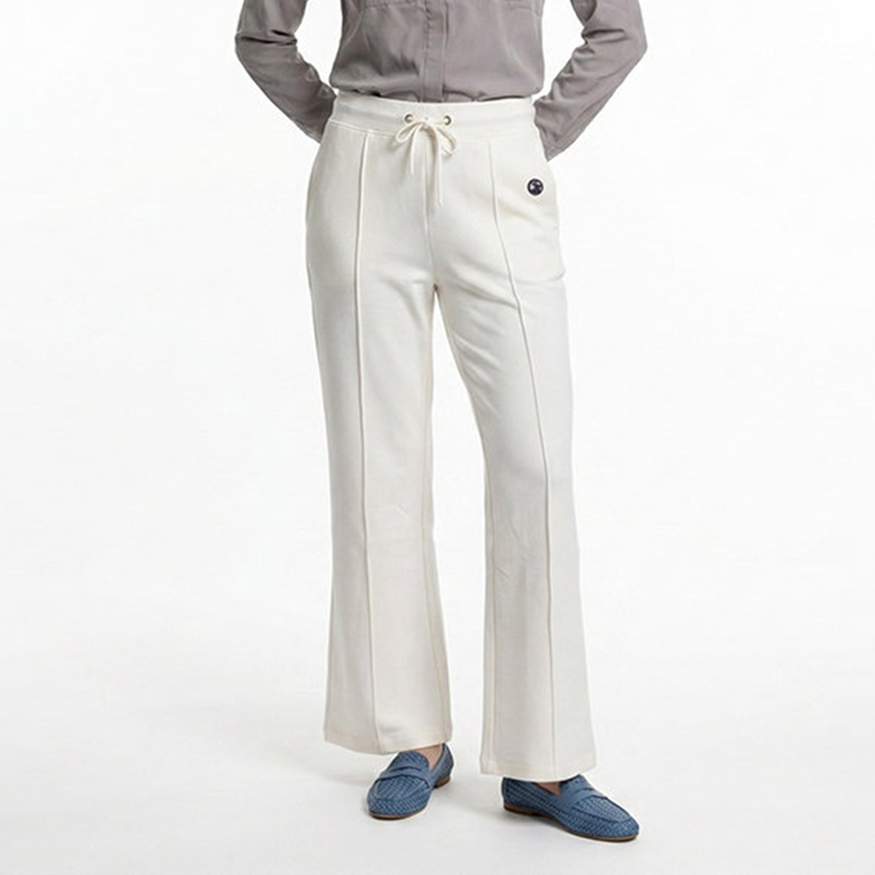 Beverly Hills Polo Club Plain High-Rise Drawstring Waist Women's Trousers-women-clothing-trousers-image-1