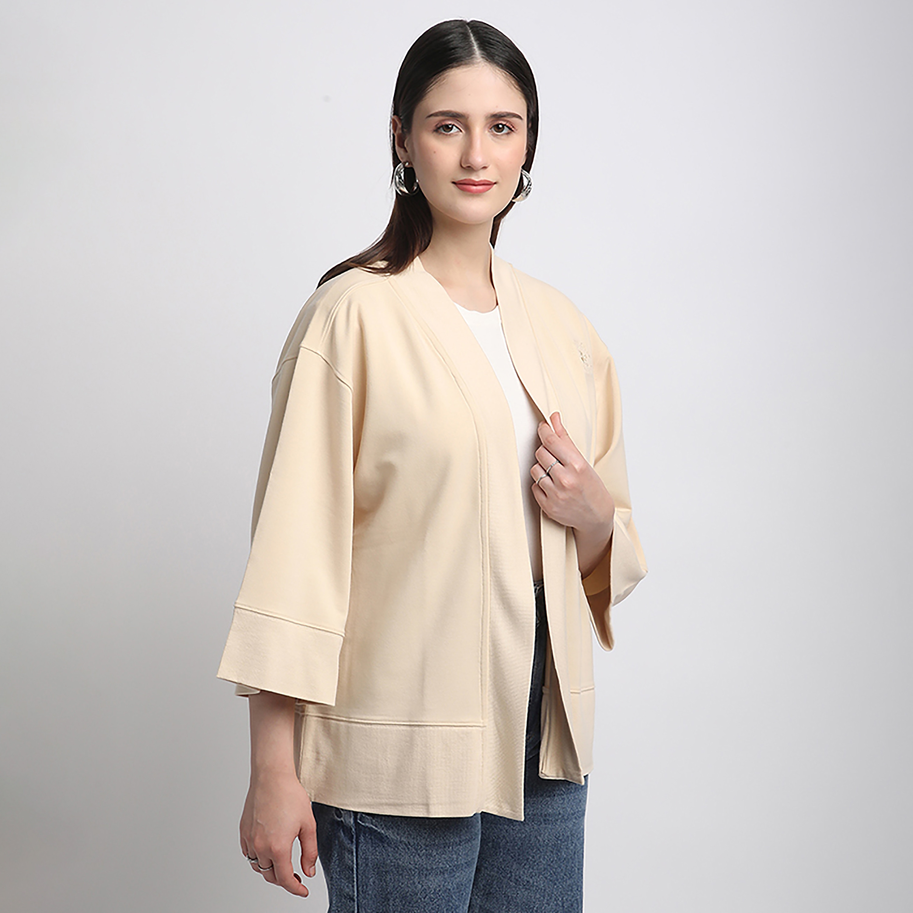 بيفرلي هيلز بولو كلوب عادي شال طية صدر السترة ثلاثة أرباع سترة المرأة-women-winterwear-cardigansandjumpers-cardigans-image-1