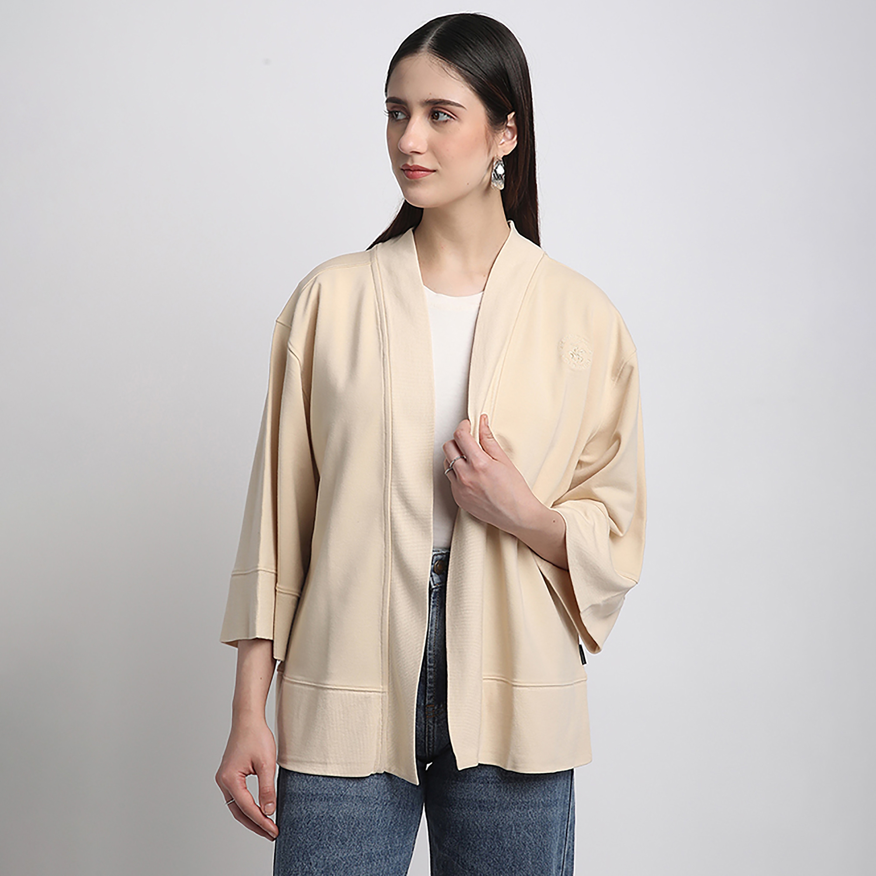 بيفرلي هيلز بولو كلوب عادي شال طية صدر السترة ثلاثة أرباع سترة المرأة-women-winterwear-cardigansandjumpers-cardigans-image-2