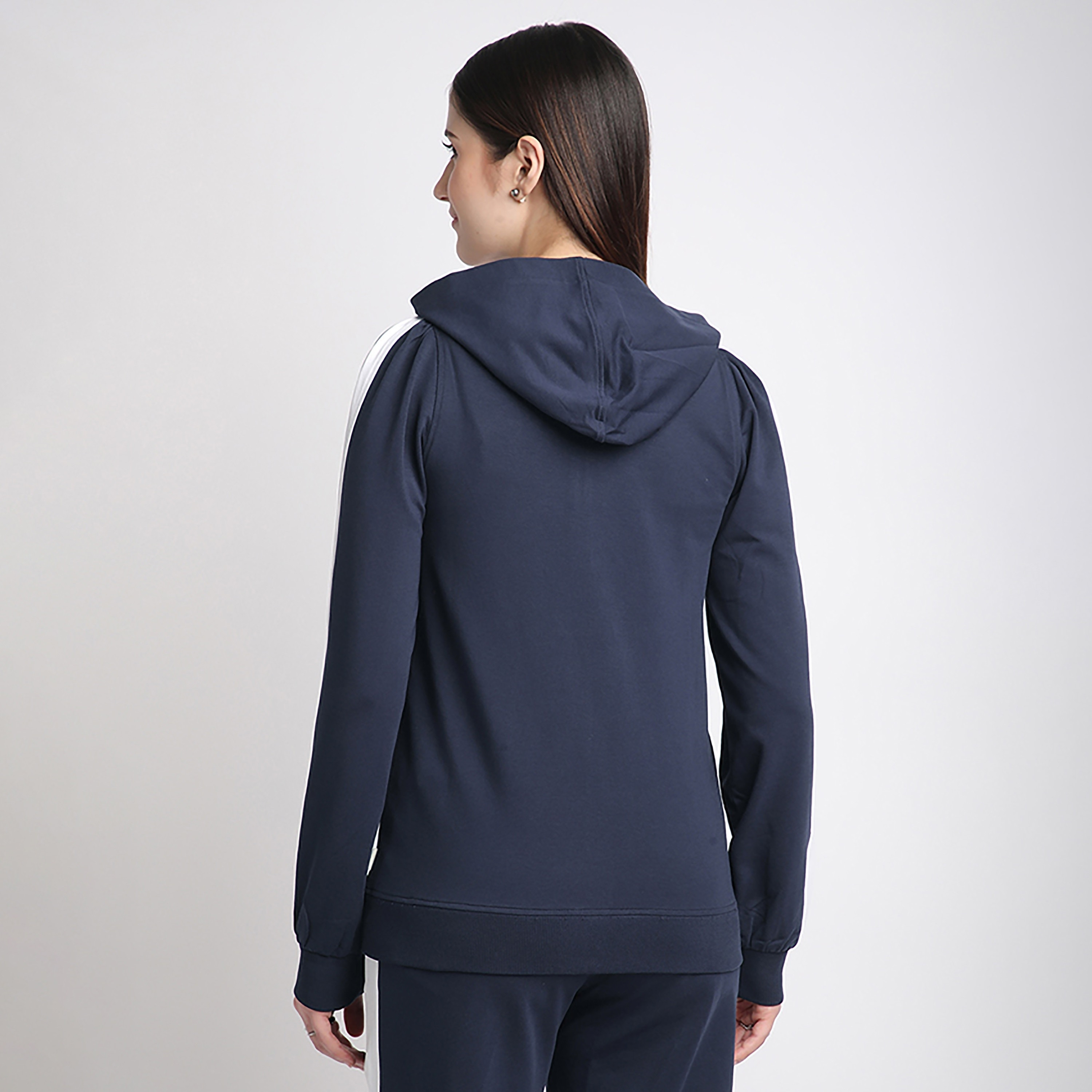 Beverly Hills Polo Club Plain with Stripe Detail Long Sleeves Zip Through Women's Hoodie-women-clothing-hoodiesandsweatshirts-hoodies-image-4