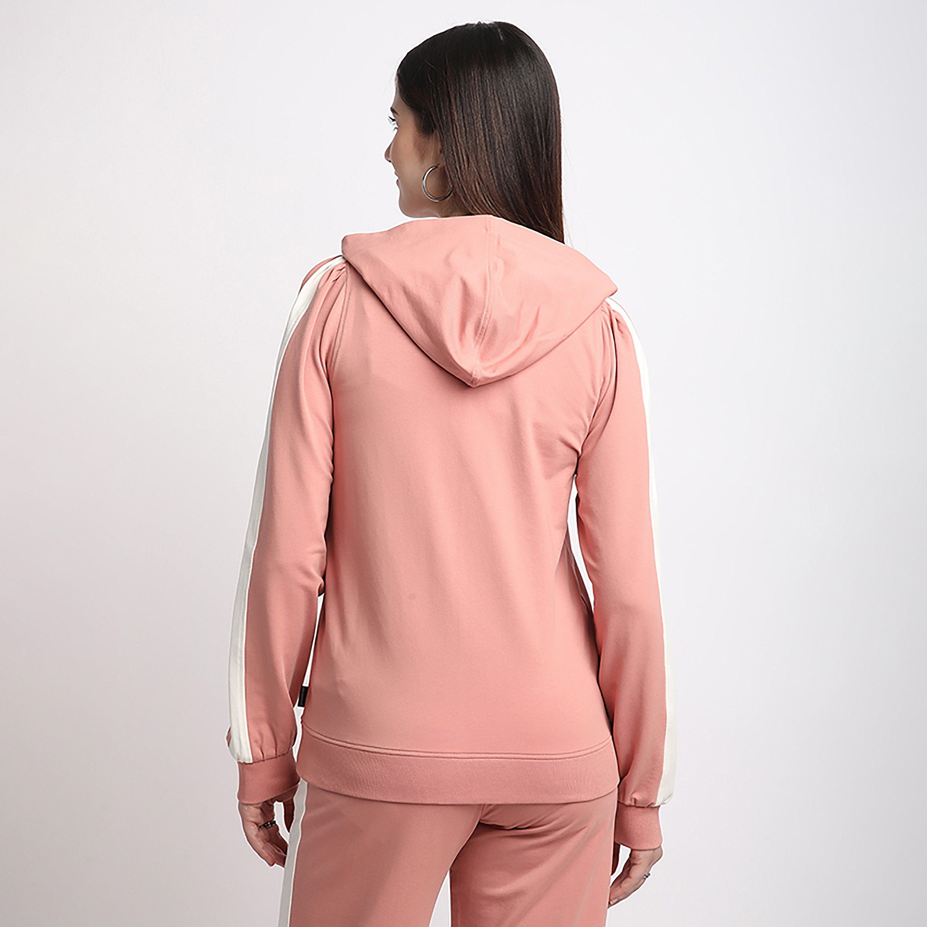 Beverly Hills Polo Club Plain with Stripe Detail Long Sleeves Zip Through Women's Hoodie-women-clothing-hoodiesandsweatshirts-hoodies-image-4
