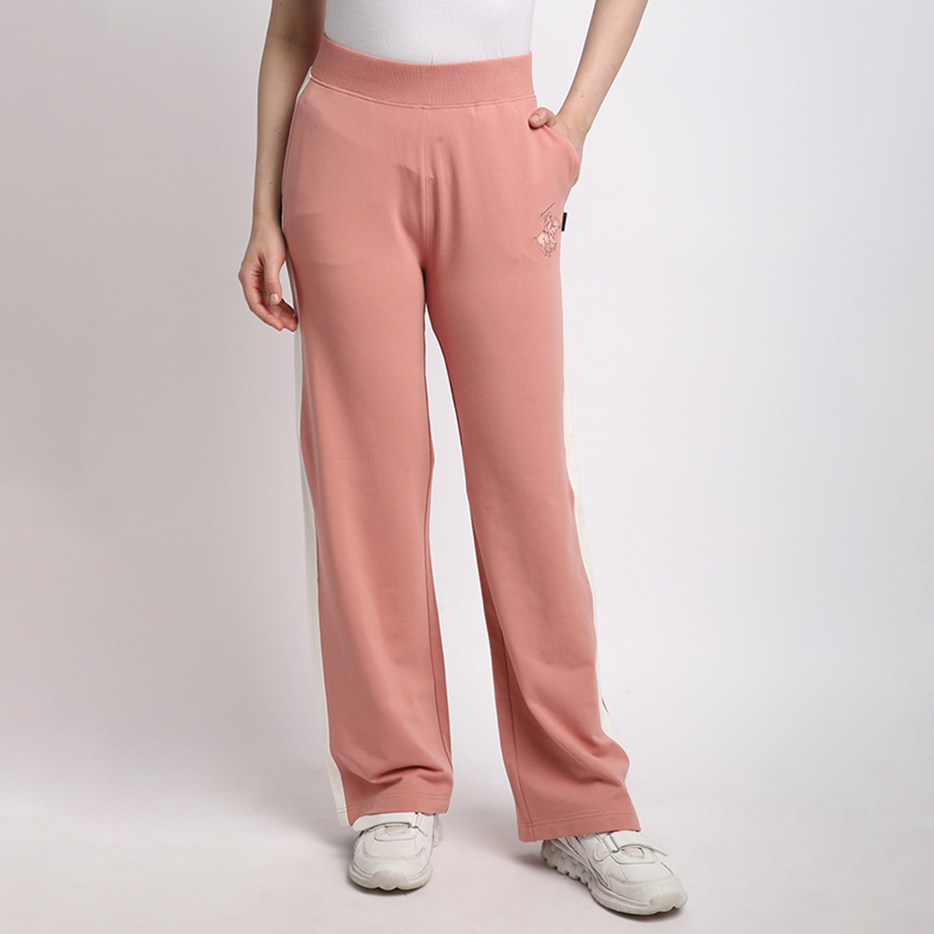 Beverly Hills Polo Club Plain High-Rise Elasticated Waist Women's Track Pants-women-clothing-bottoms-joggers-image-1