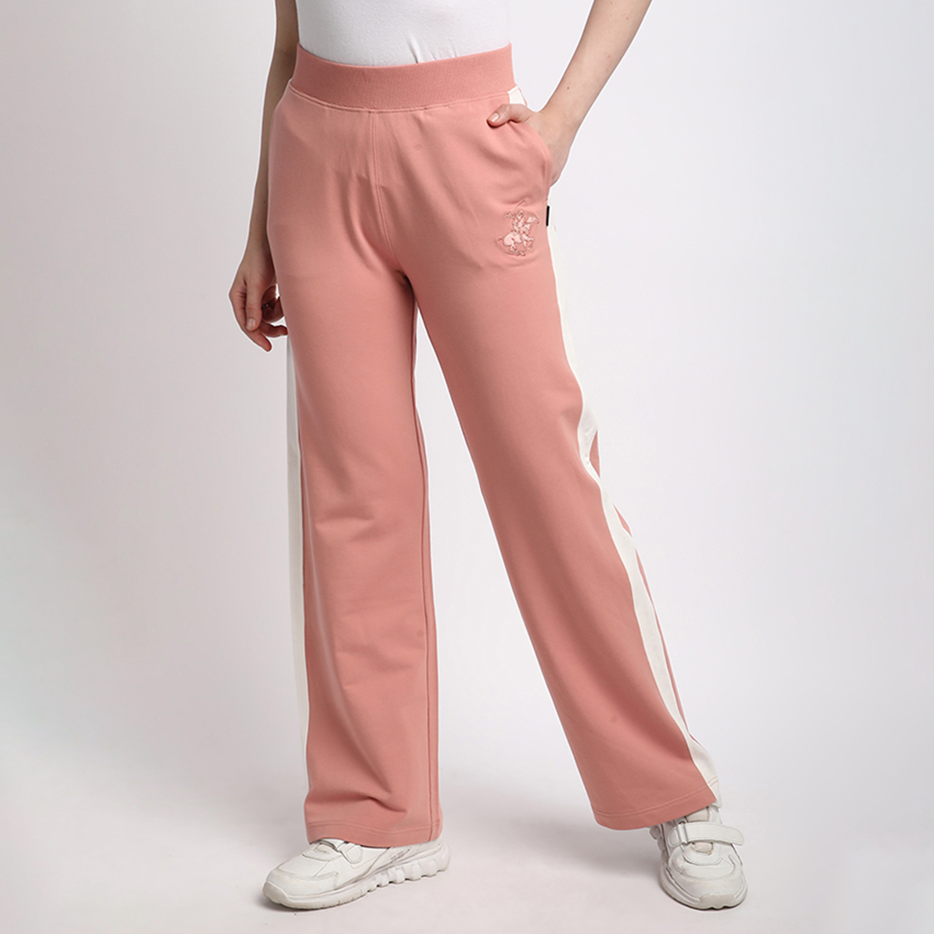 Beverly Hills Polo Club Plain High-Rise Elasticated Waist Women's Track Pants-women-clothing-bottoms-joggers-image-2