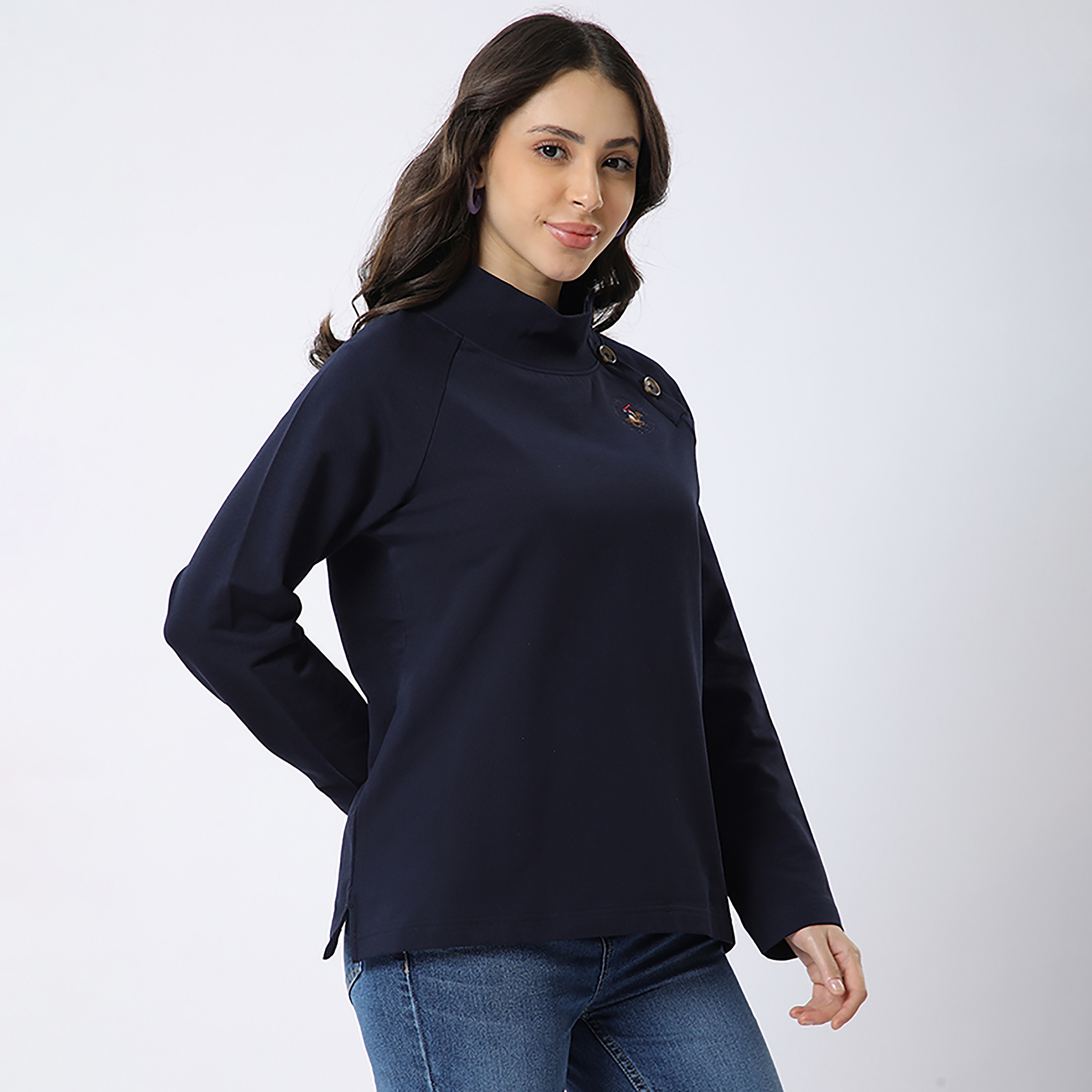 Beverly Hills Polo Club Plain High Neck Long Sleeves Women's Sweatshirt-women-clothing-hoodiesandsweatshirts-sweatshirts-image-3