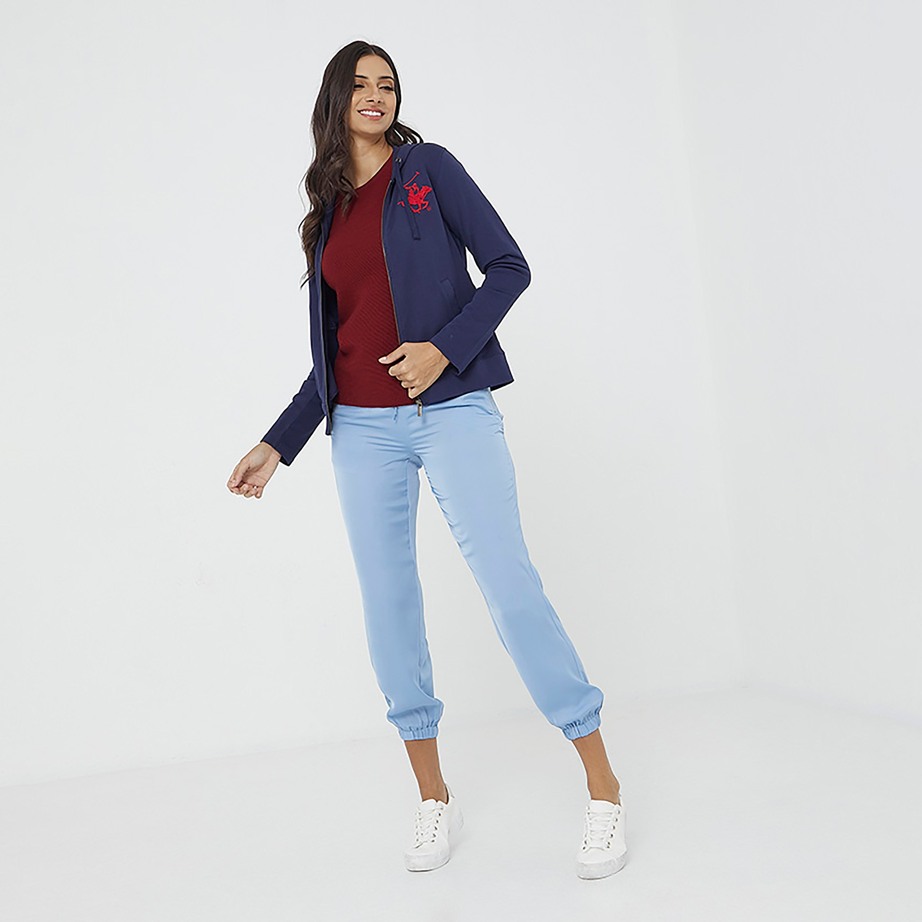 هودي بسحاب من بيفرلي هيلز بولو كلوب بشعار مع جيب منفصل بأكمام طويلة-women-clothing-hoodiesandsweatshirts-hoodies-image-16
