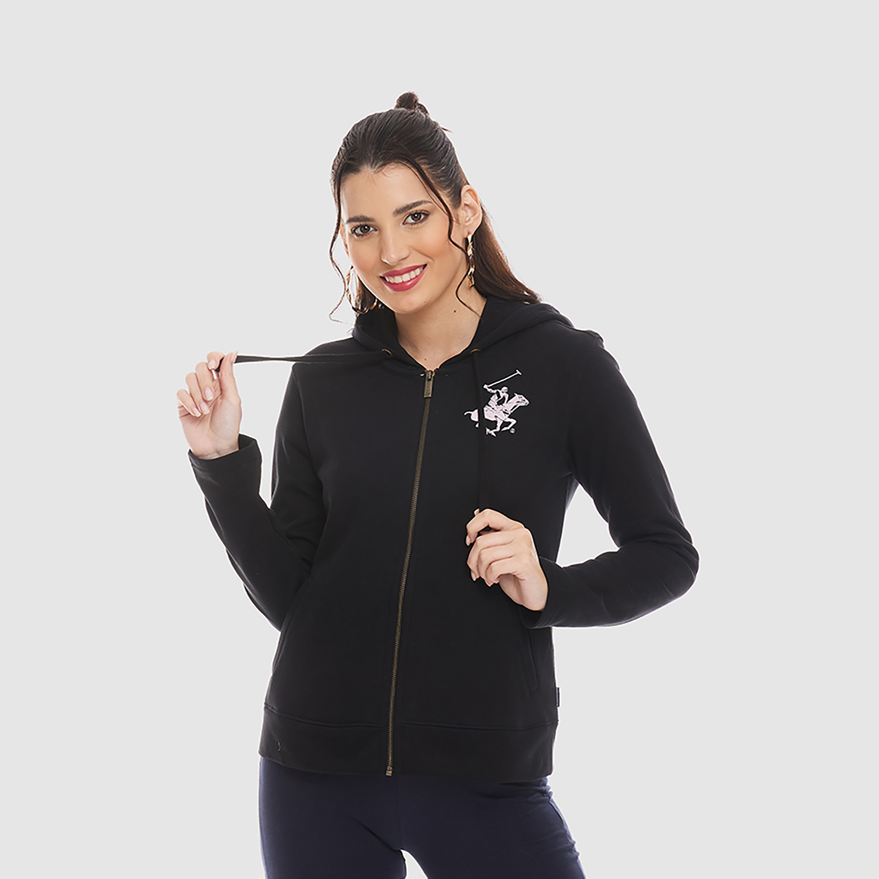 هودي نسائي سادة بأكمام طويلة وسحّاب من بيفرلي هيلز بولو كلوب-women-clothing-hoodiesandsweatshirts-hoodies-image-1