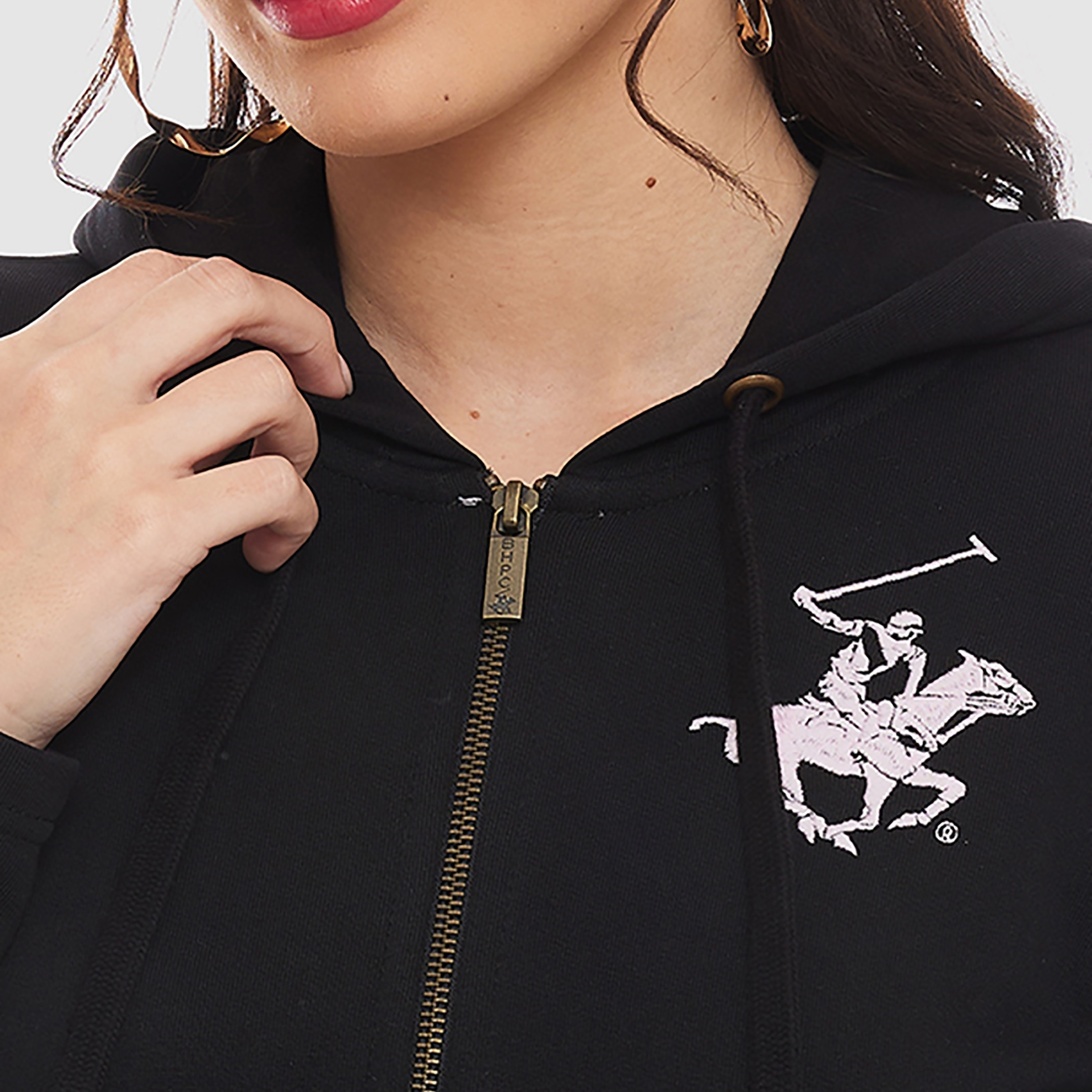 هودي نسائي سادة بأكمام طويلة وسحّاب من بيفرلي هيلز بولو كلوب-women-clothing-hoodiesandsweatshirts-hoodies-image-3
