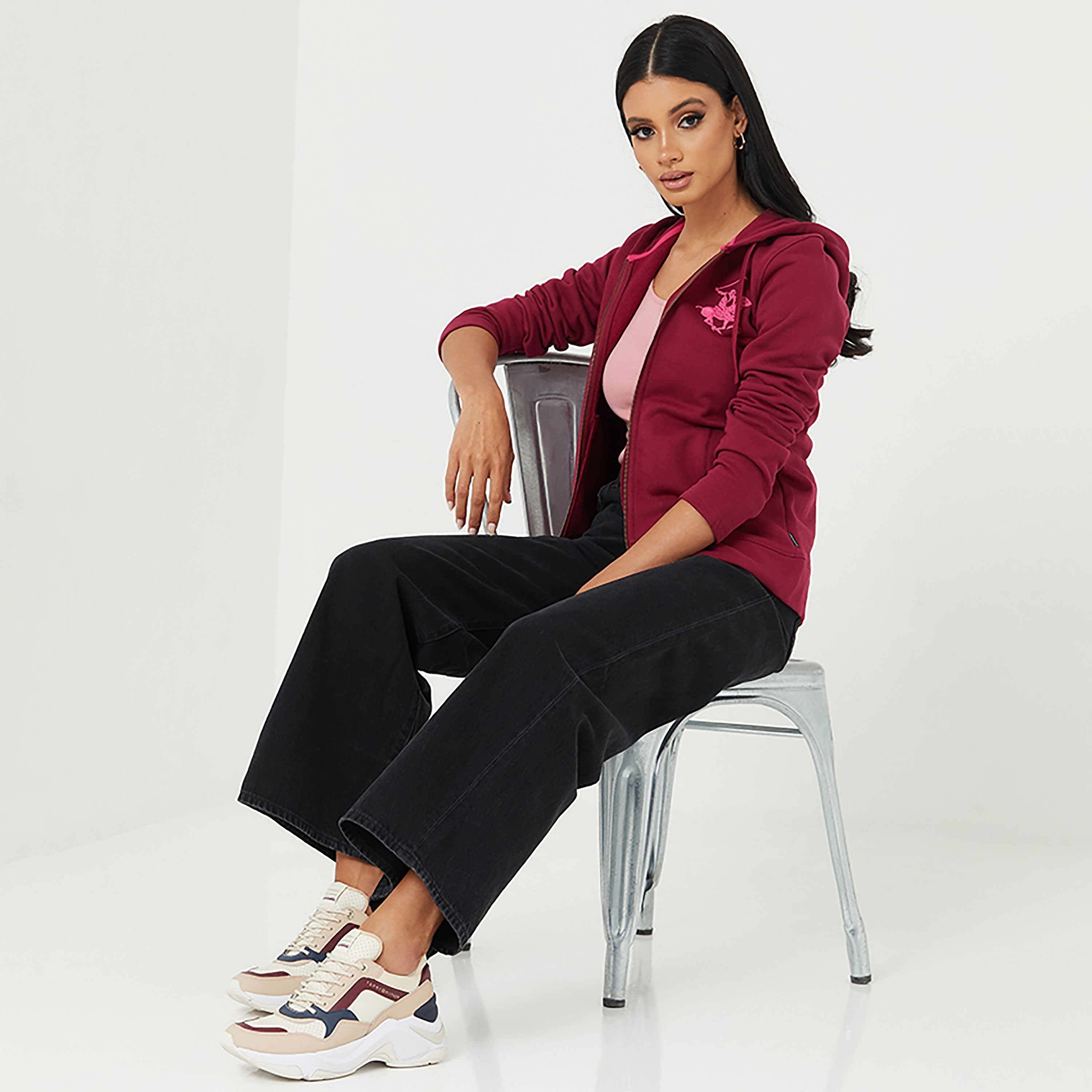 هودي نسائي سادة بأكمام طويلة وسحّاب من بيفرلي هيلز بولو كلوب-women-clothing-hoodiesandsweatshirts-hoodies-image-6