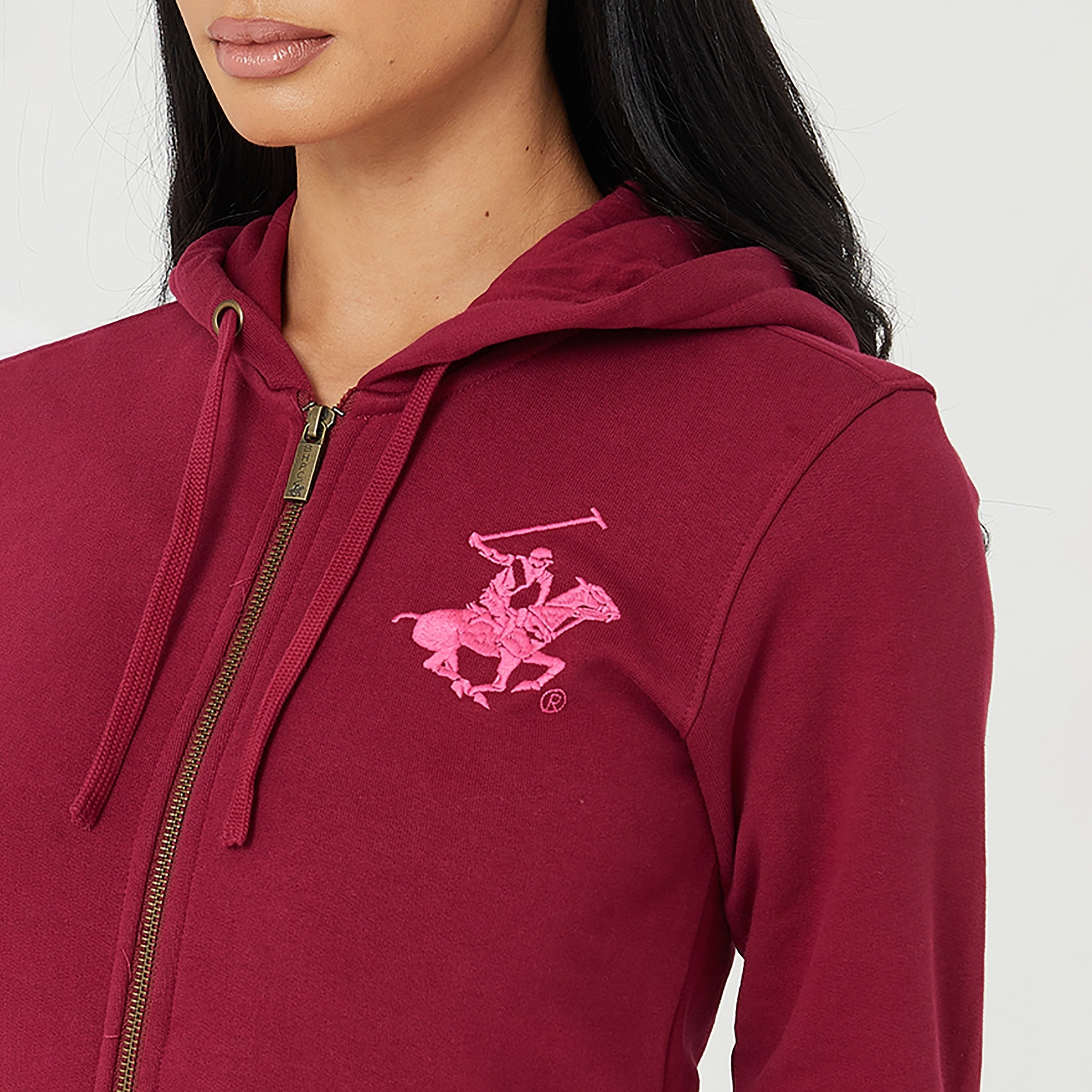 هودي نسائي سادة بأكمام طويلة وسحّاب من بيفرلي هيلز بولو كلوب-women-clothing-hoodiesandsweatshirts-hoodies-image-3