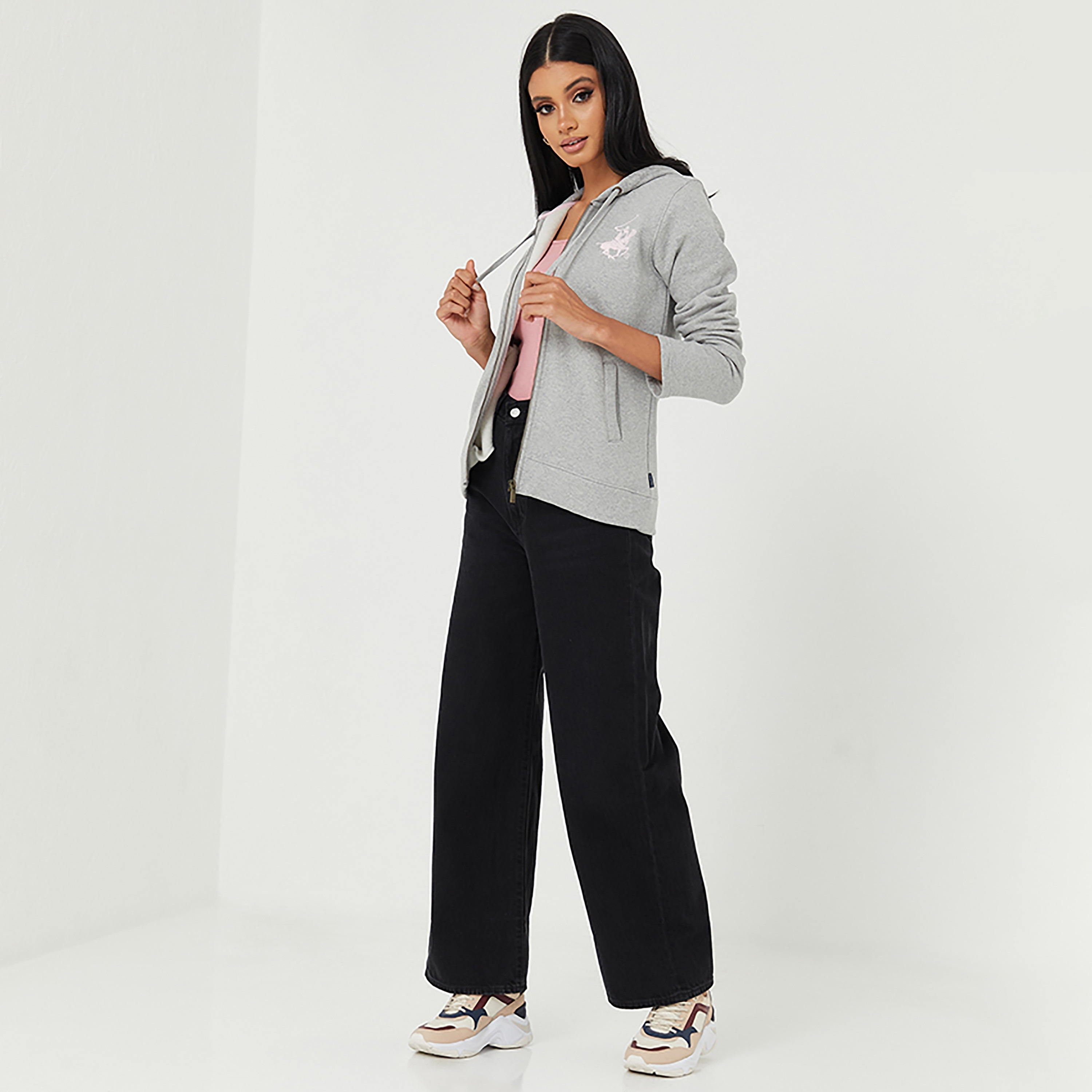 هودي نسائي سادة بأكمام طويلة وسحّاب من بيفرلي هيلز بولو كلوب-women-clothing-hoodiesandsweatshirts-hoodies-image-10
