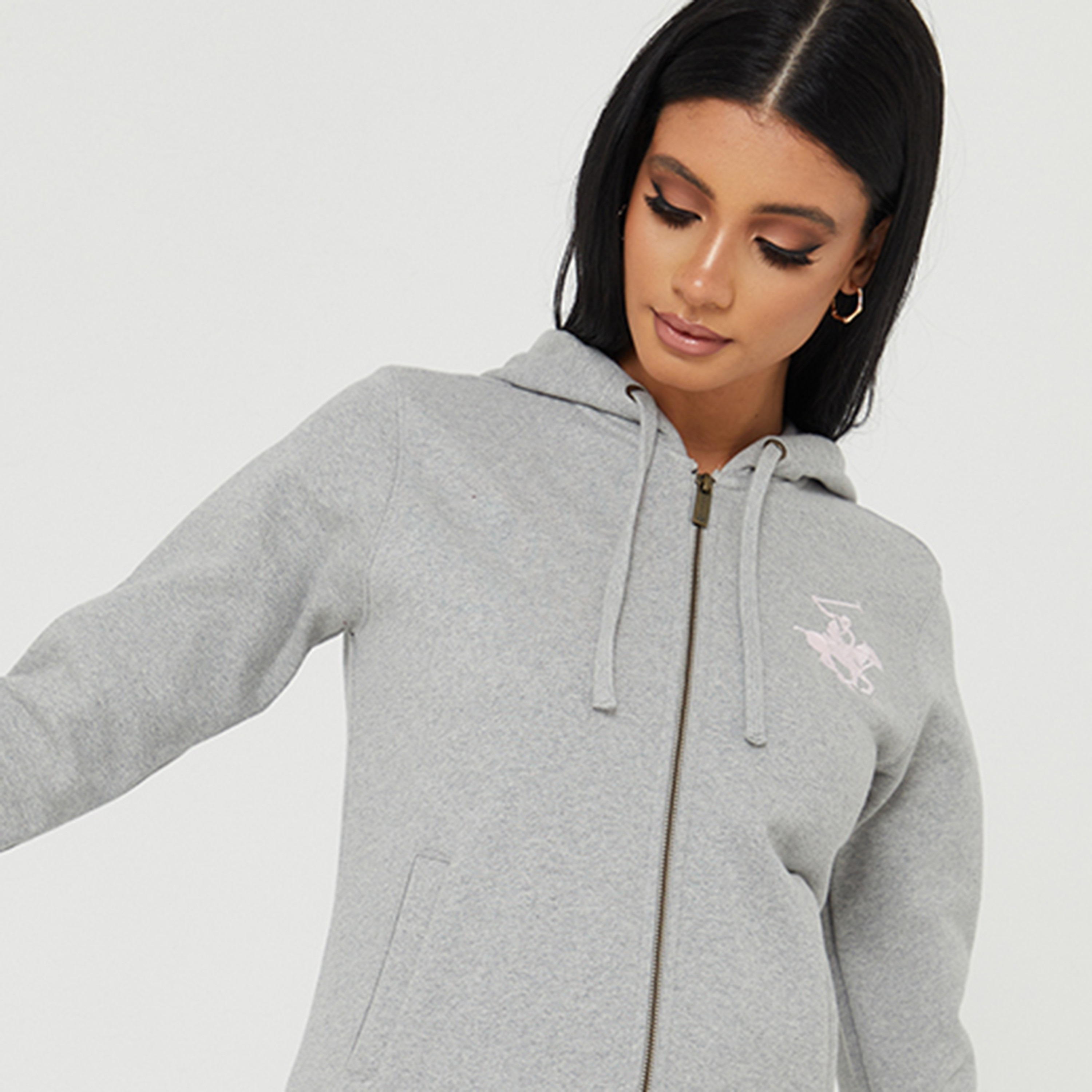 هودي نسائي سادة بأكمام طويلة وسحّاب من بيفرلي هيلز بولو كلوب-women-clothing-hoodiesandsweatshirts-hoodies-image-11