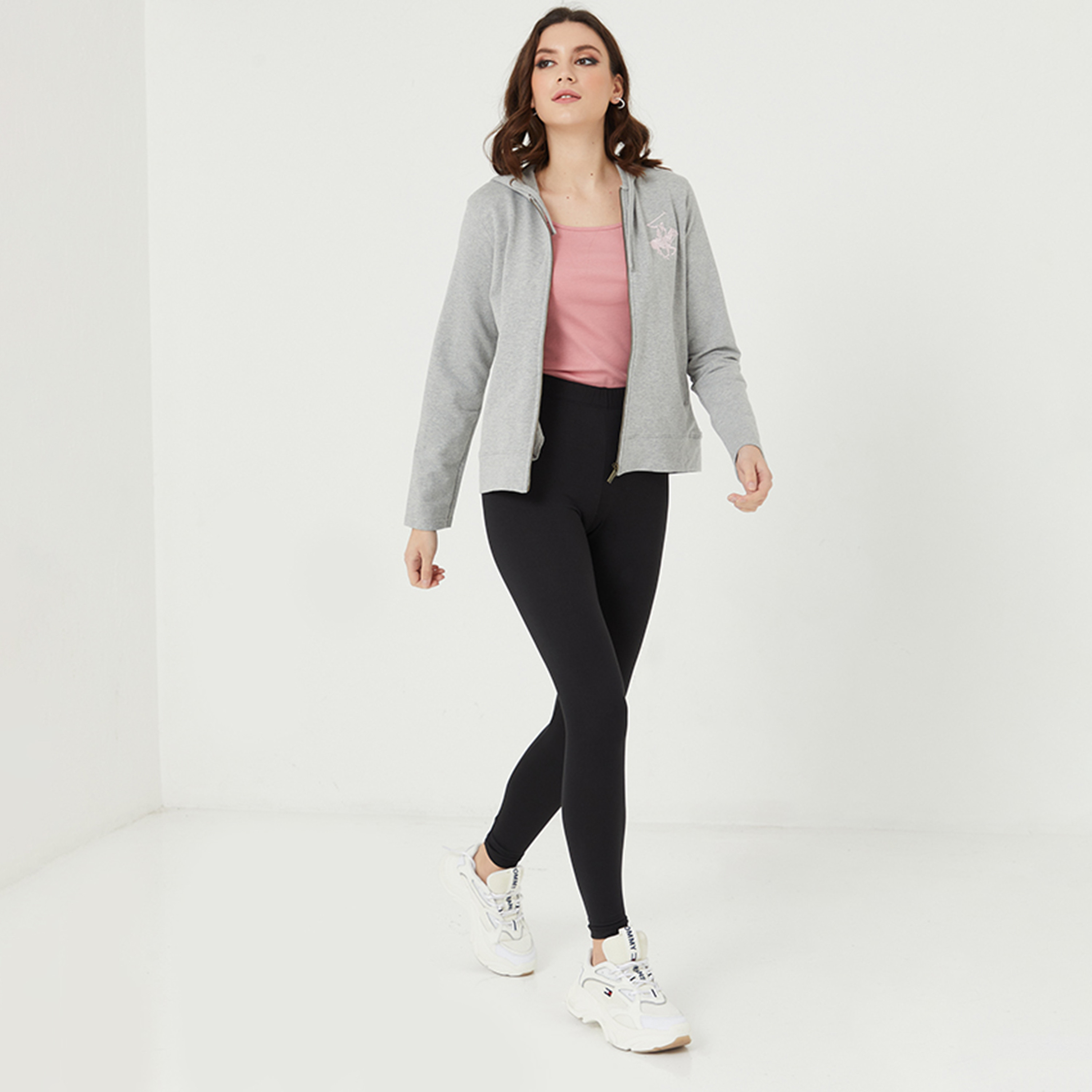 هودي بسحاب من بيفرلي هيلز بولو كلوب بشعار مع جيب منفصل بأكمام طويلة-women-clothing-hoodiesandsweatshirts-hoodies-image-2
