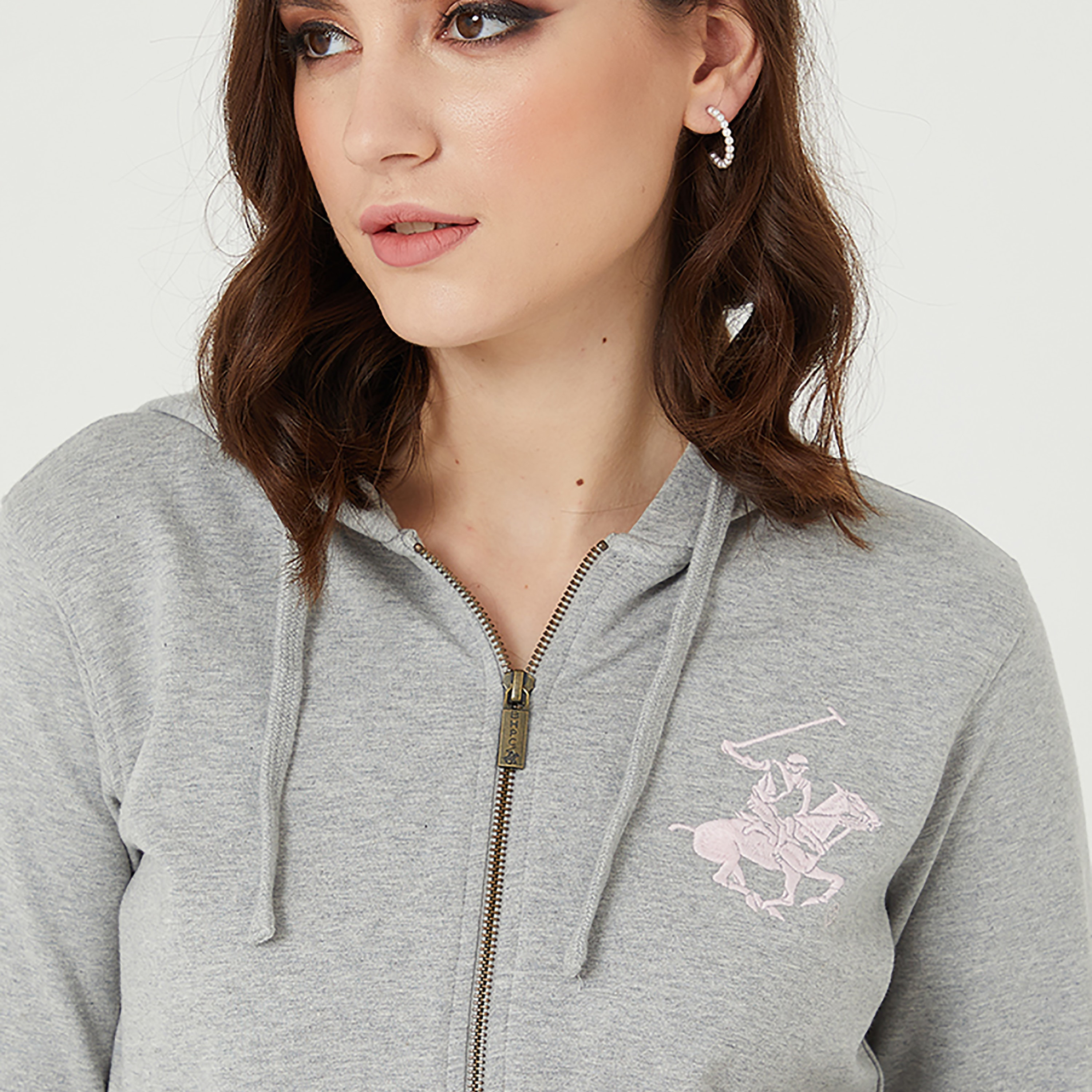 هودي بسحاب من بيفرلي هيلز بولو كلوب بشعار مع جيب منفصل بأكمام طويلة-women-clothing-hoodiesandsweatshirts-hoodies-image-3