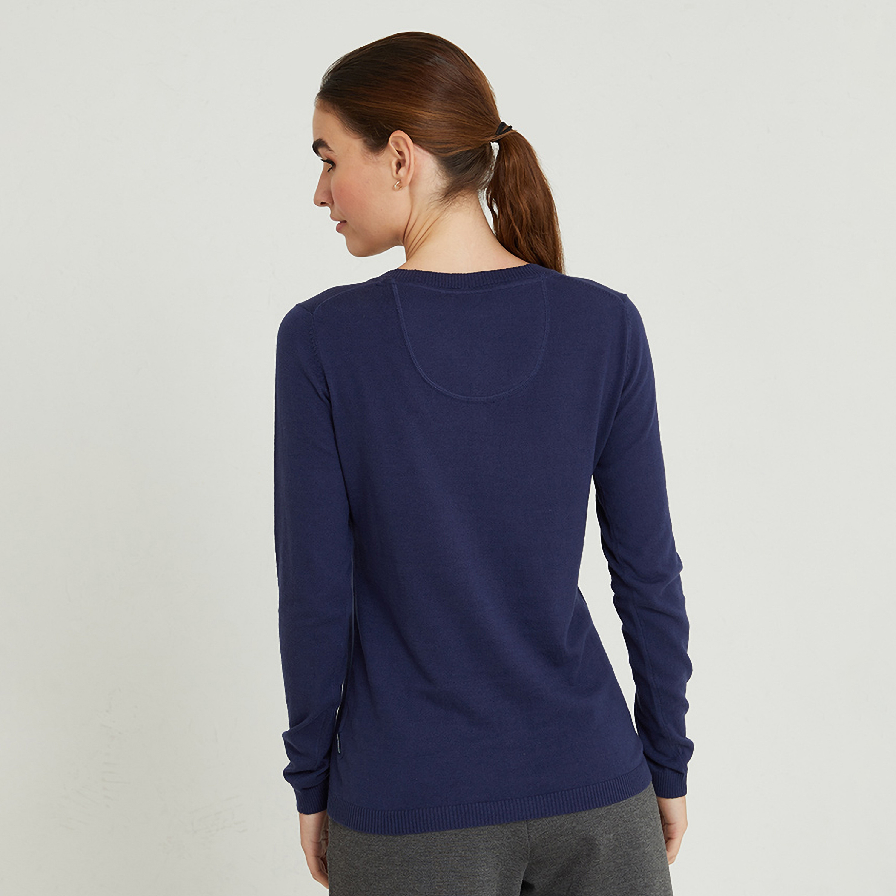 Beverly Hills Polo Club Plain Round Neck Long Sleeves Women's Cardigan-women-winterwear-cardigansandjumpers-cardigans-image-2