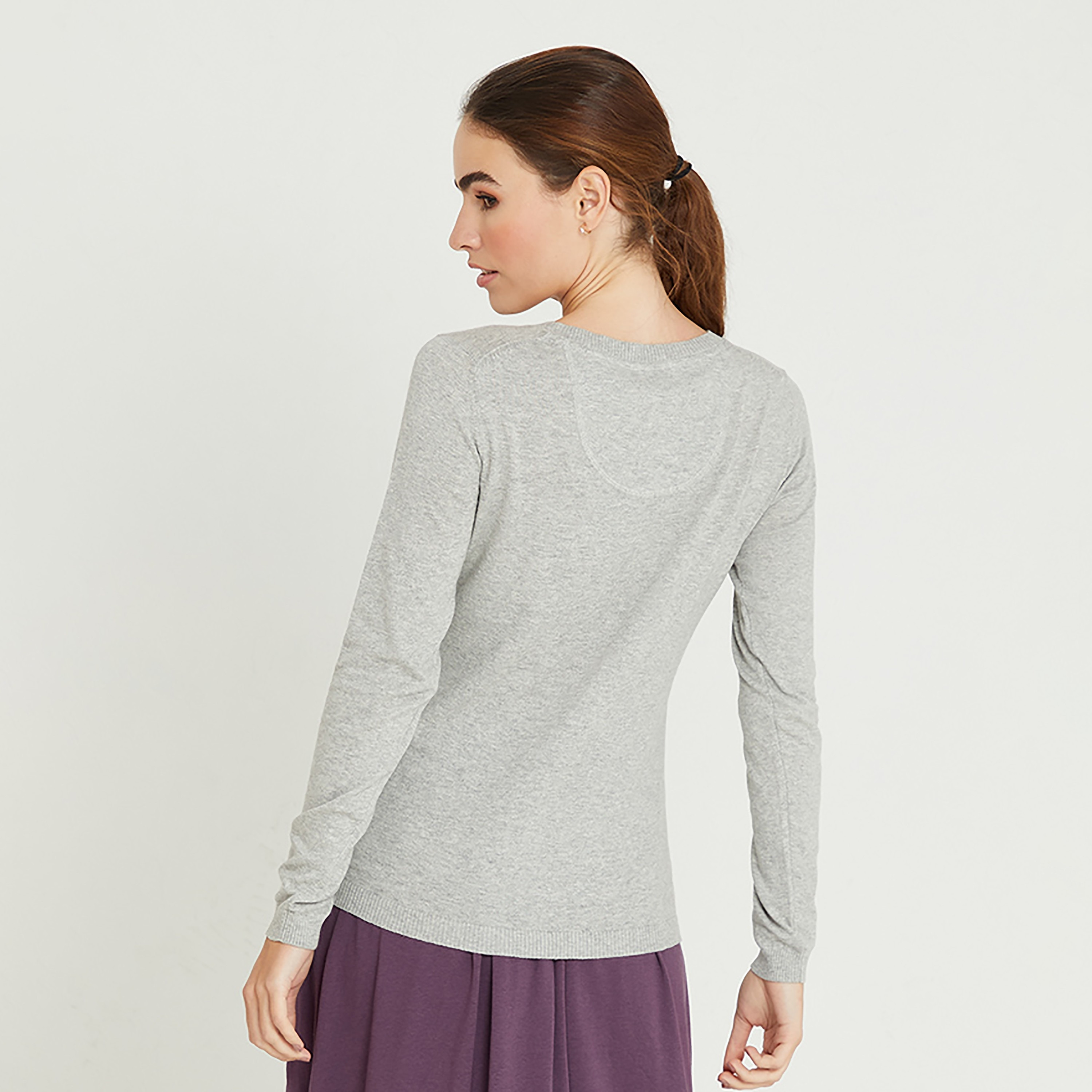 Beverly Hills Polo Club Plain Round Neck Long Sleeves Women's Cardigan-women-winterwear-cardigansandjumpers-cardigans-image-3