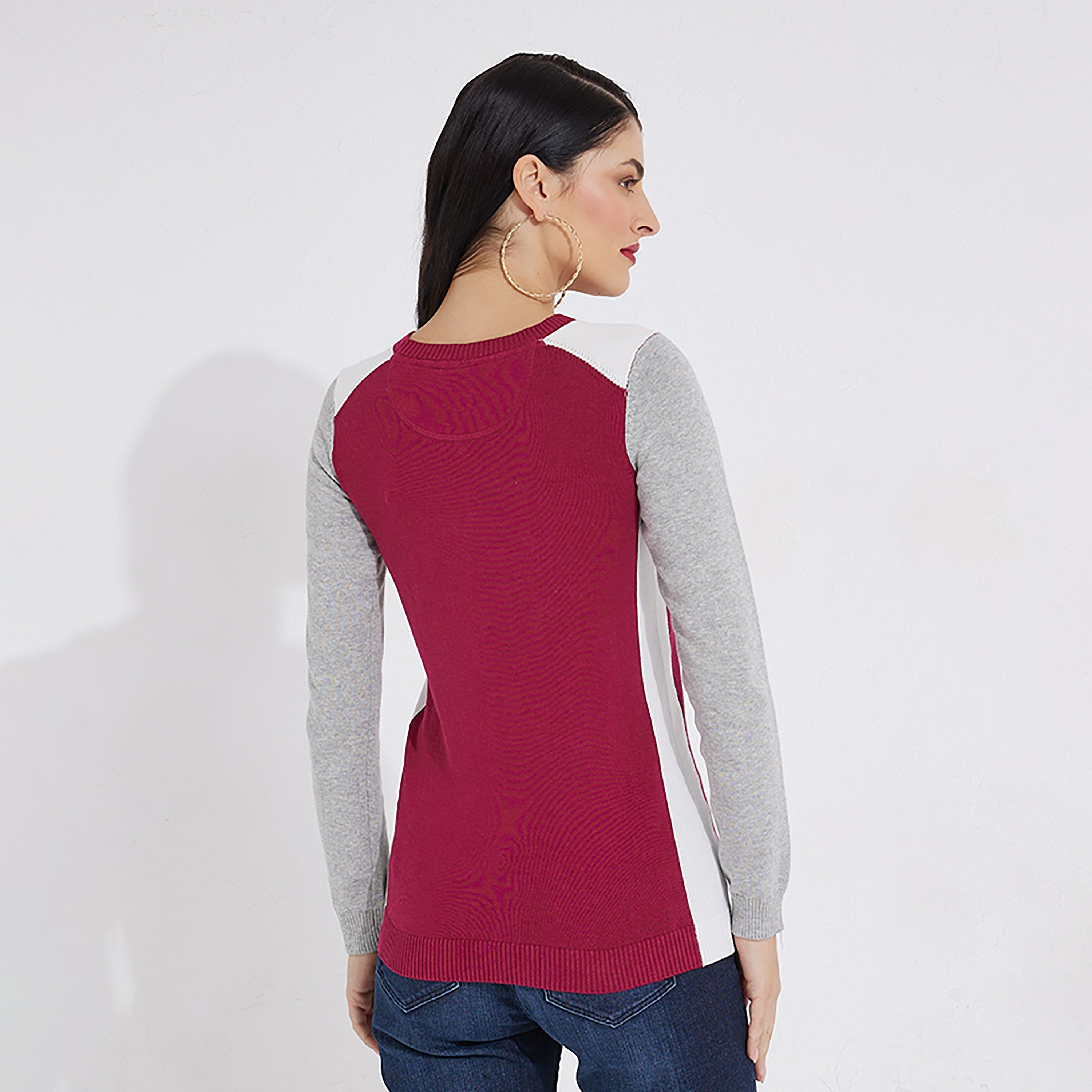 Beverly Hills Polo Club Color Block Crew Neck Long Sleeves Women's Pullover-women-winterwear-cardigansandjumpers-jumpers-image-4