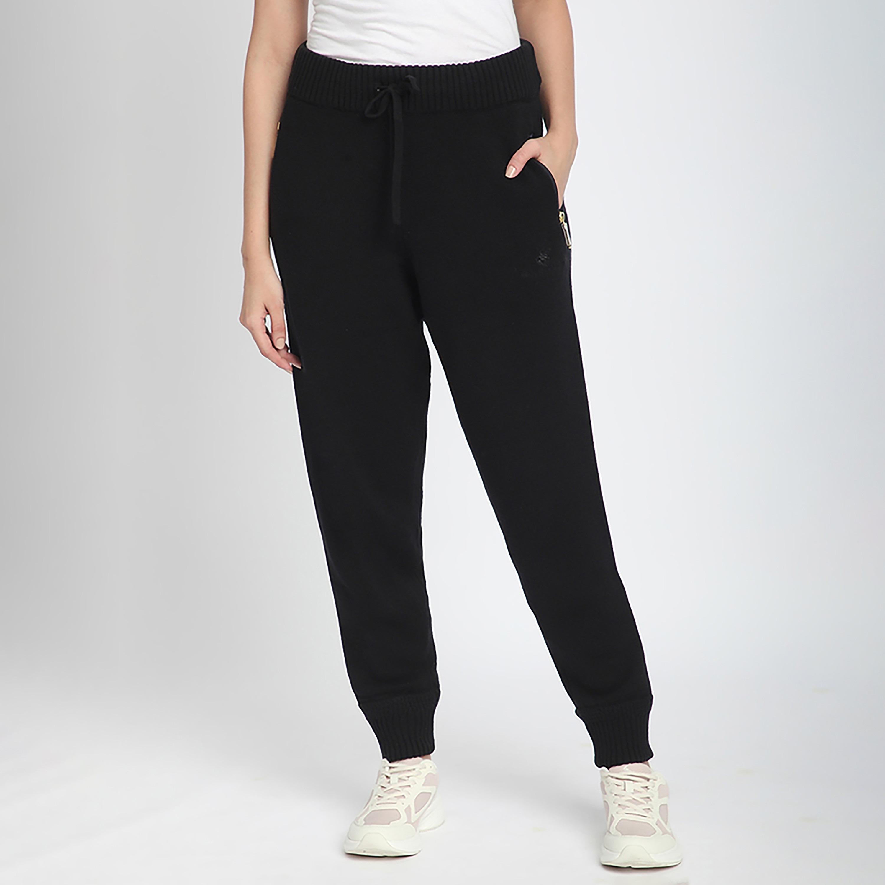 Beverly Hills Polo Club Plain High-Rise Drawstring Women's Joggers-women-clothing-bottoms-joggers-image-1