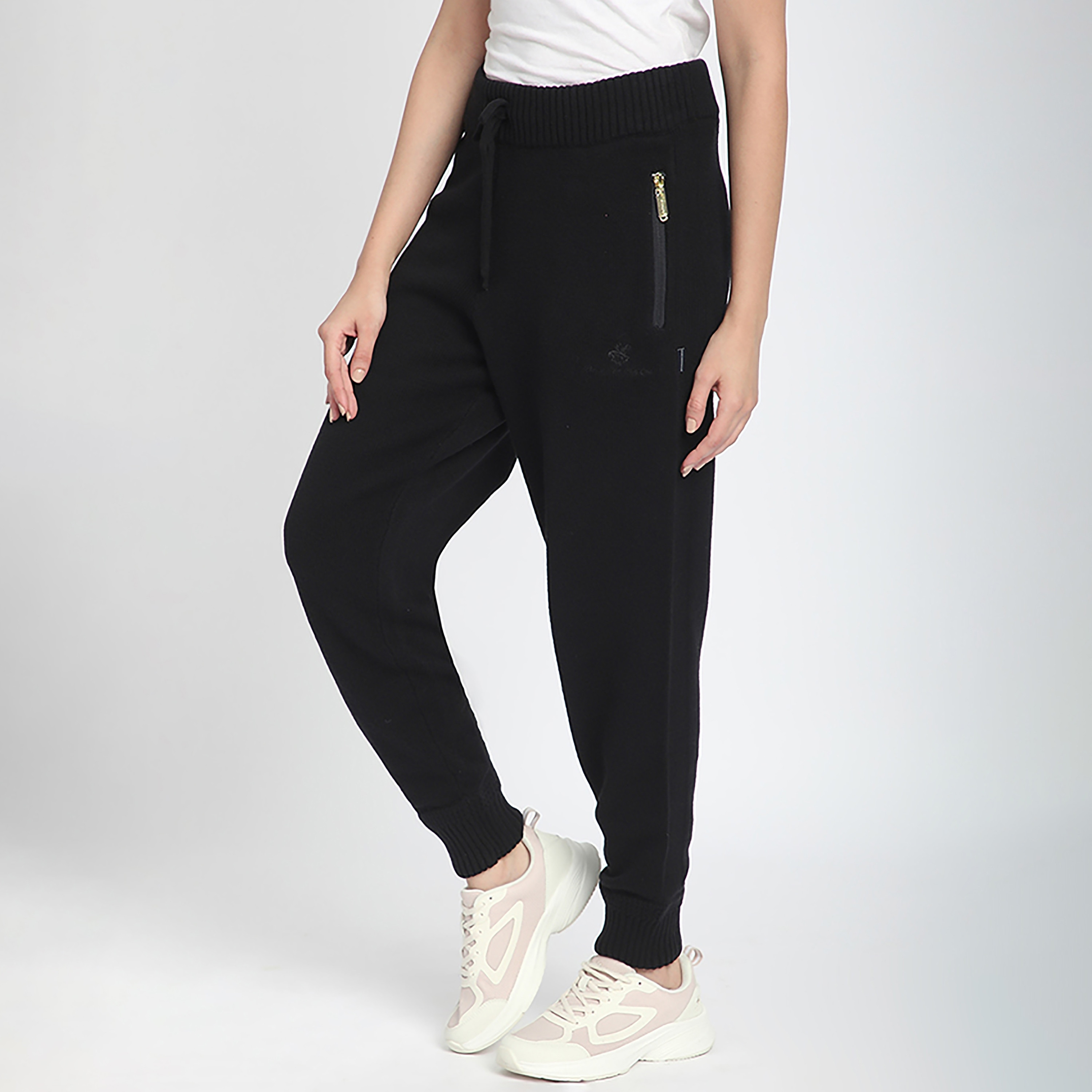 Beverly Hills Polo Club Plain High-Rise Drawstring Women's Joggers-women-clothing-bottoms-joggers-image-2