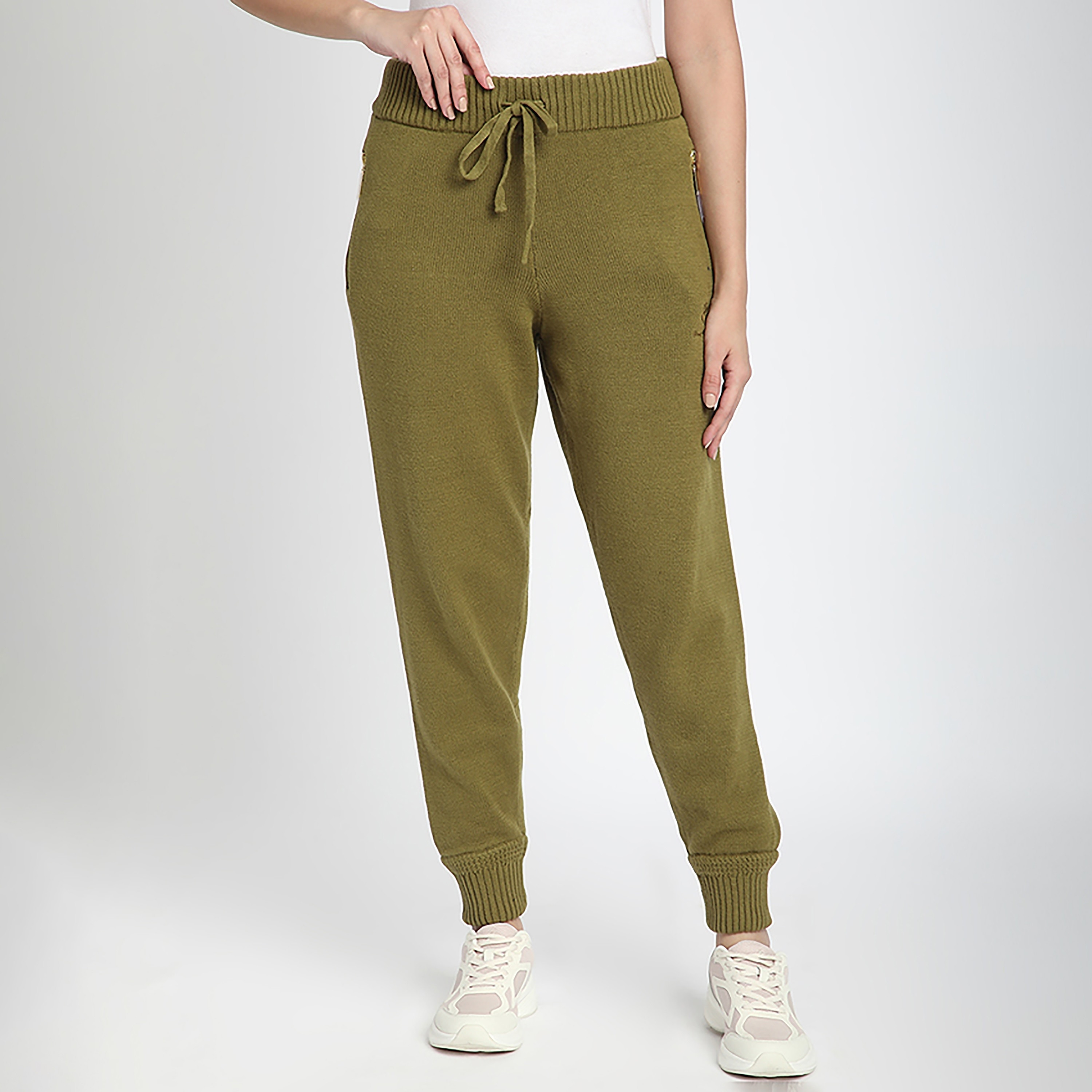 بنطلون ركض نسائي سادة بخصر مرتفع ورباط من بيفرلي هيلز بولو كلوب-women-clothing-bottoms-joggers-image-1