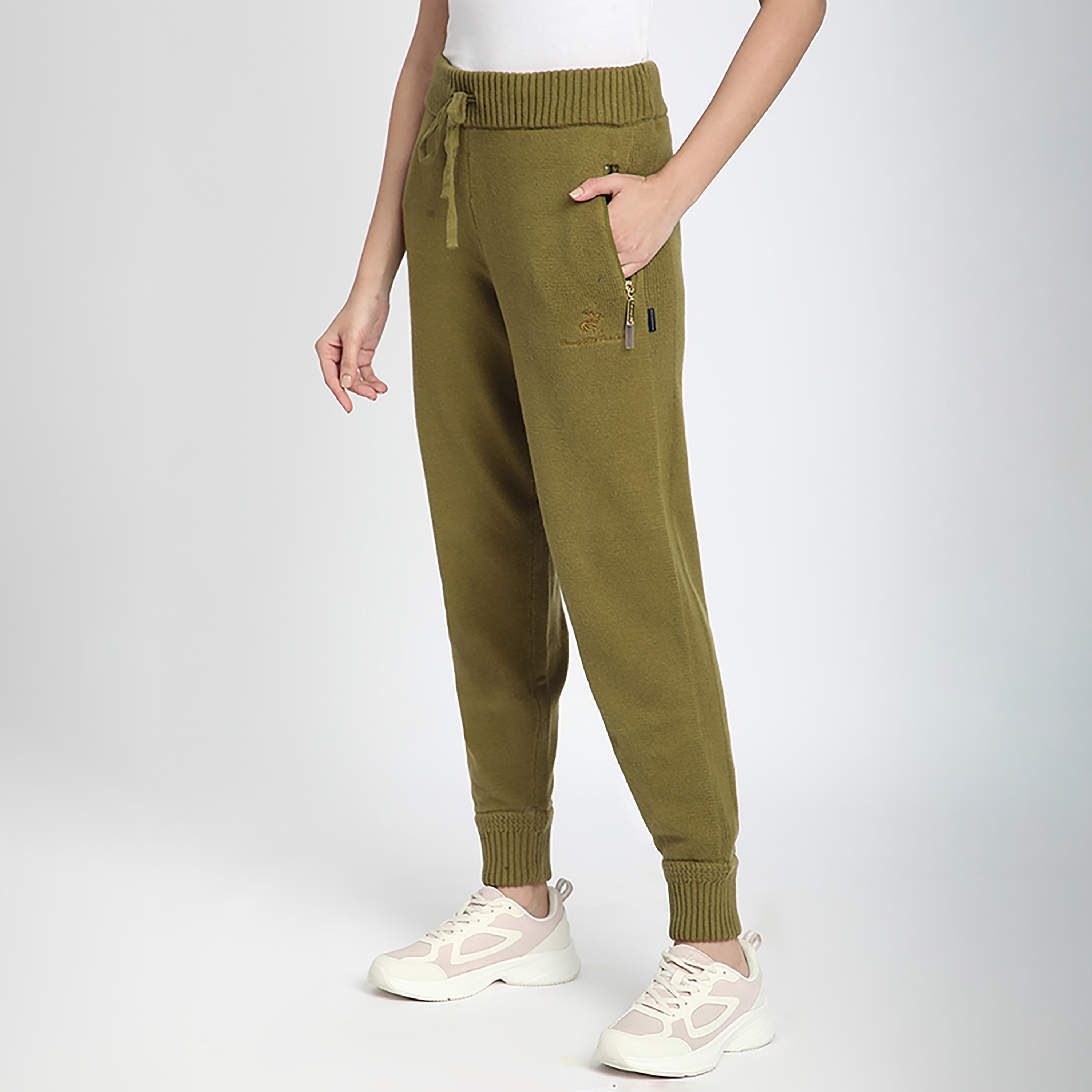 بنطلون ركض نسائي سادة بخصر مرتفع ورباط من بيفرلي هيلز بولو كلوب-women-clothing-bottoms-joggers-image-2