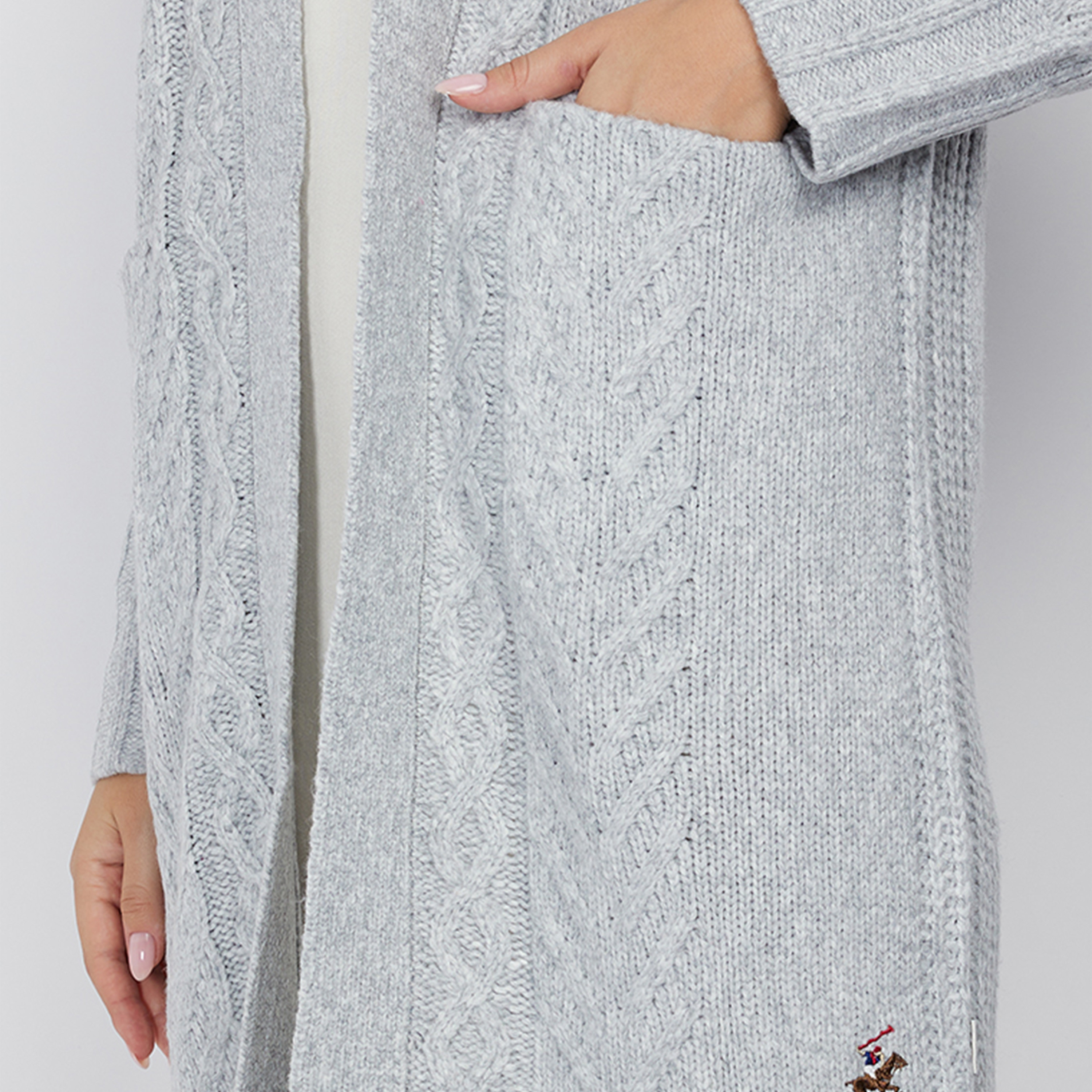Beverly Hills Polo Club Textured V-neck Long Sleeve Shrug-women-winterwear-cardigansandjumpers-cardigans-image-3
