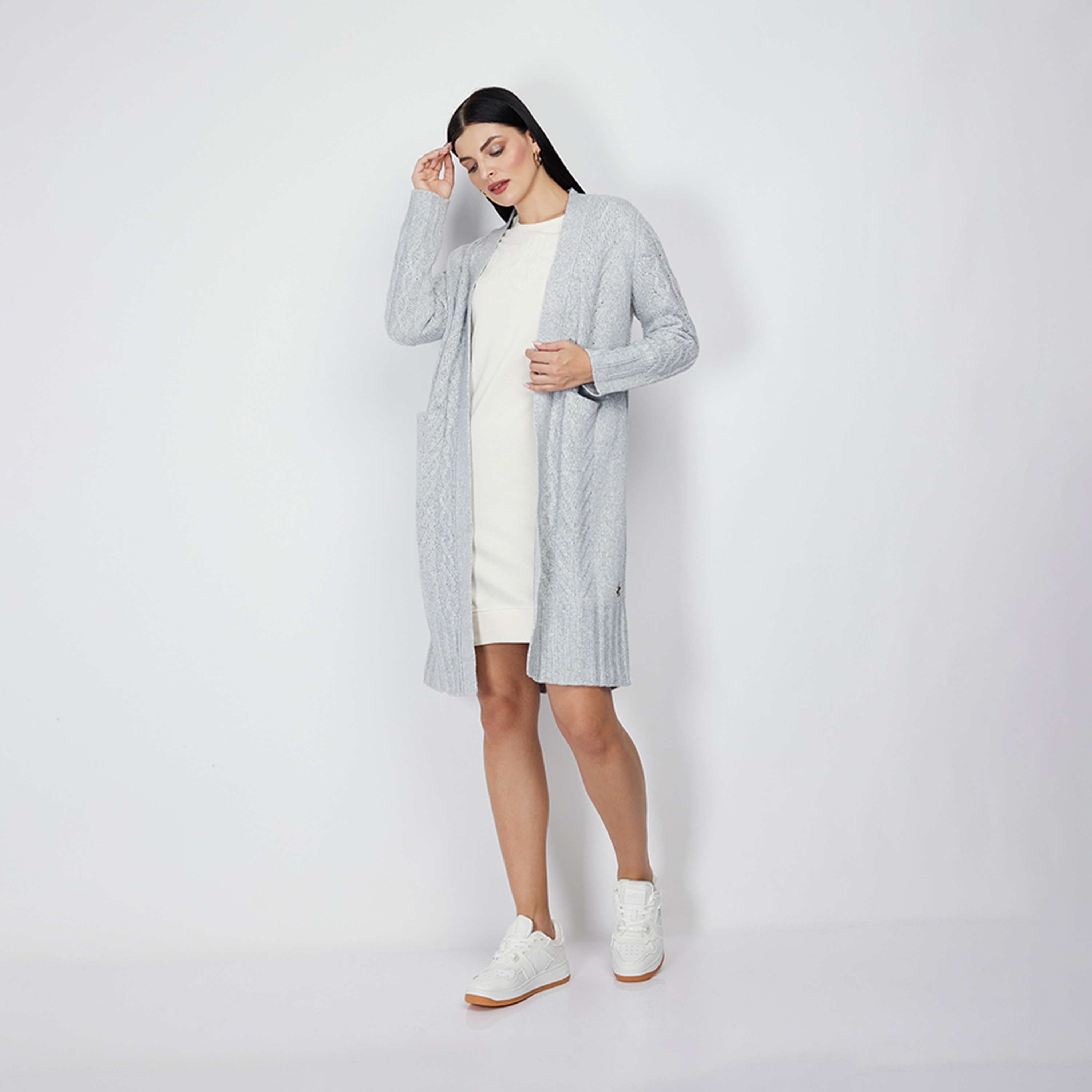 Beverly Hills Polo Club Textured V-neck Long Sleeve Shrug-women-winterwear-cardigansandjumpers-cardigans-image-4