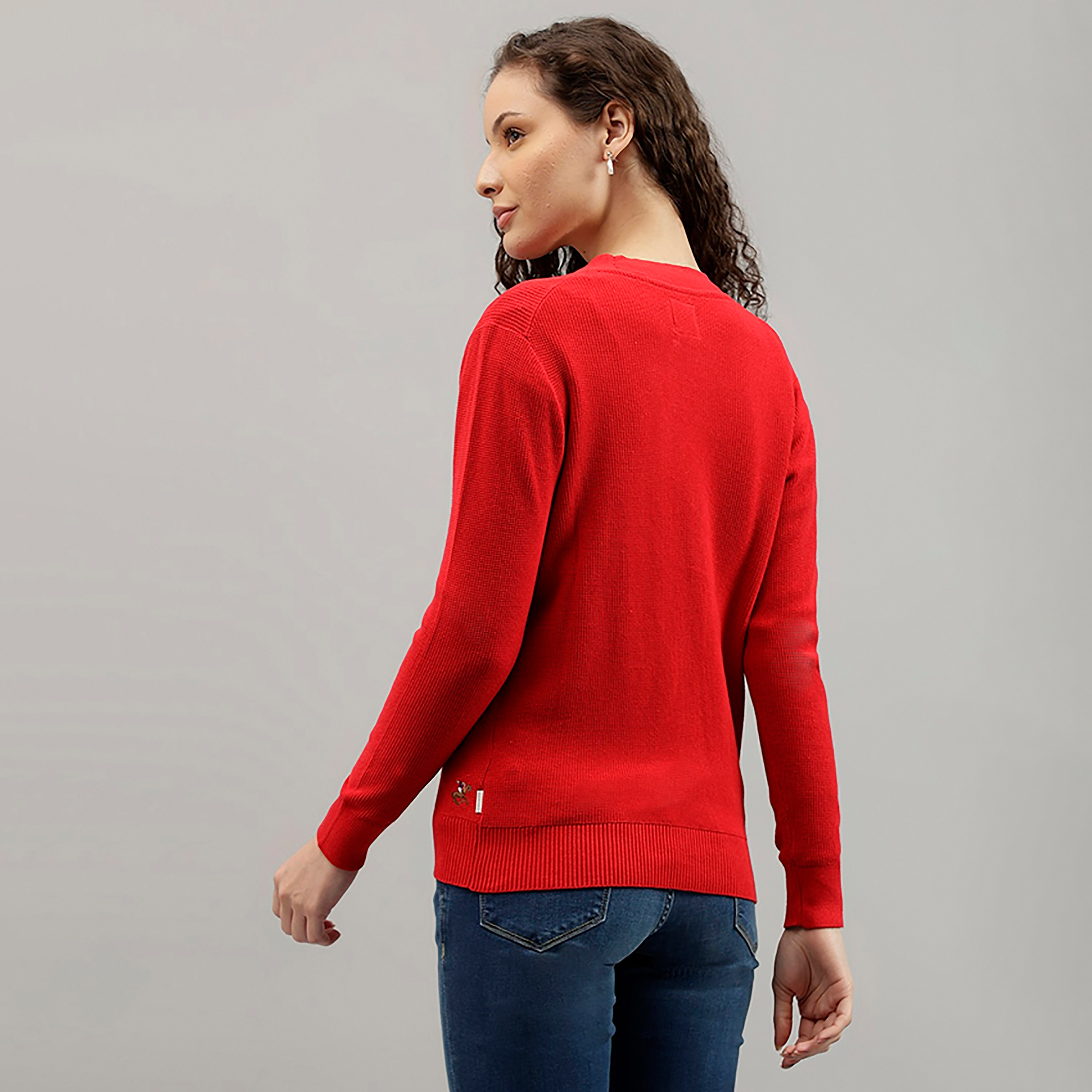 Beverly Hills Polo Club Plain V-Neck Long Sleeves Women's Cardigan-women-winterwear-cardigansandjumpers-cardigans-image-8