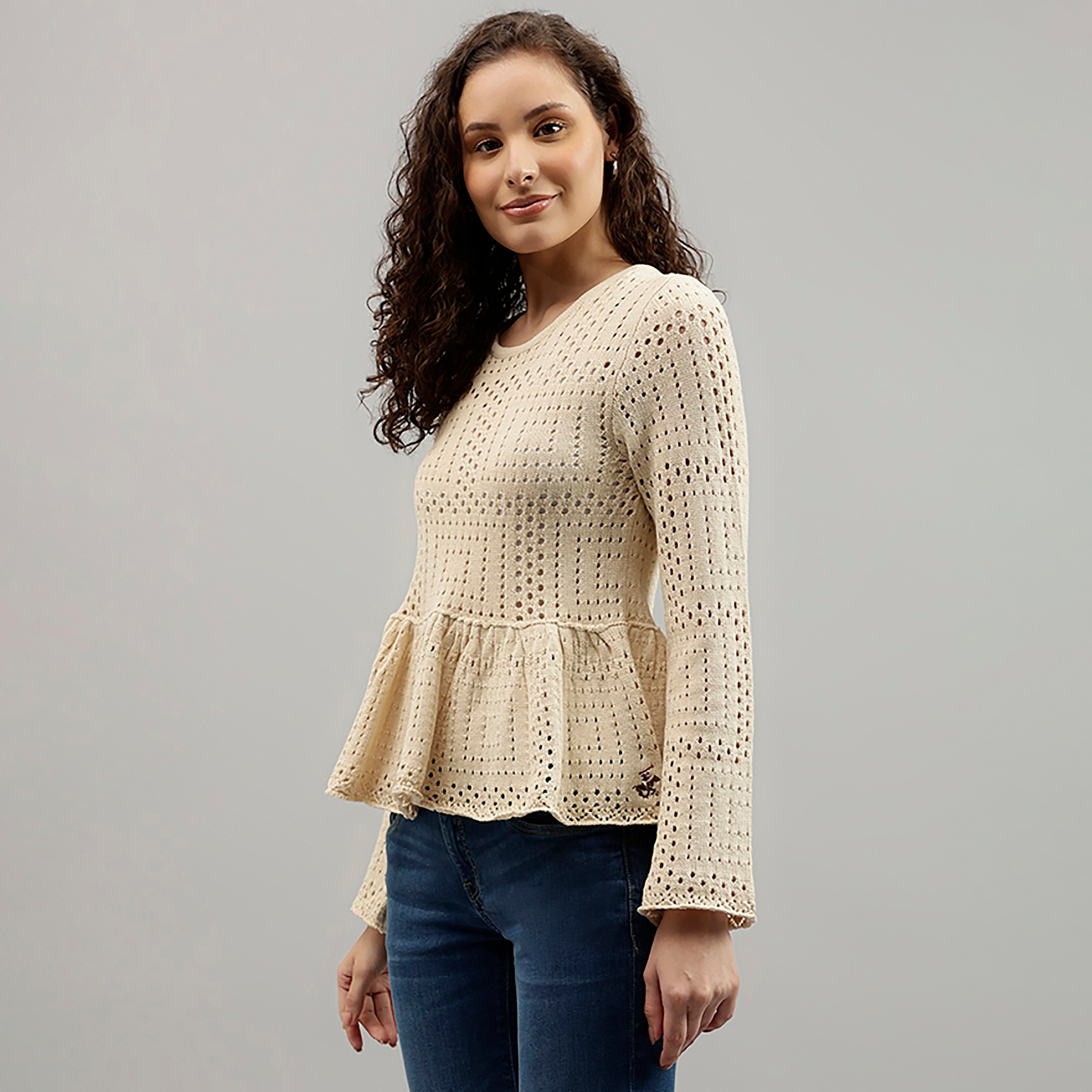 بيفرلي هيلز بولو كلوب محكم جولة الرقبة طويلة الأكمام المرأة بيبلوم السترة-women-clothing-cardigansandjumpers-jumpers-image-2