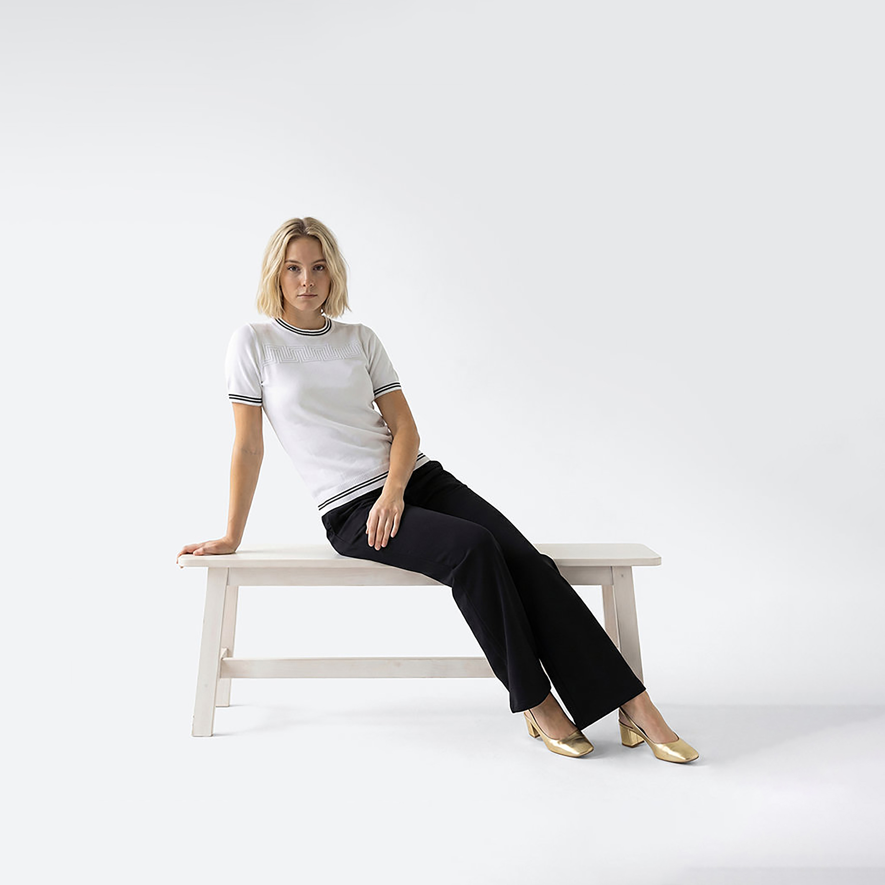 Beverly Hills Polo Club Textured Crew Neck Short Sleeves Women's T-Shirt-women-clothing-tshirts-image-2