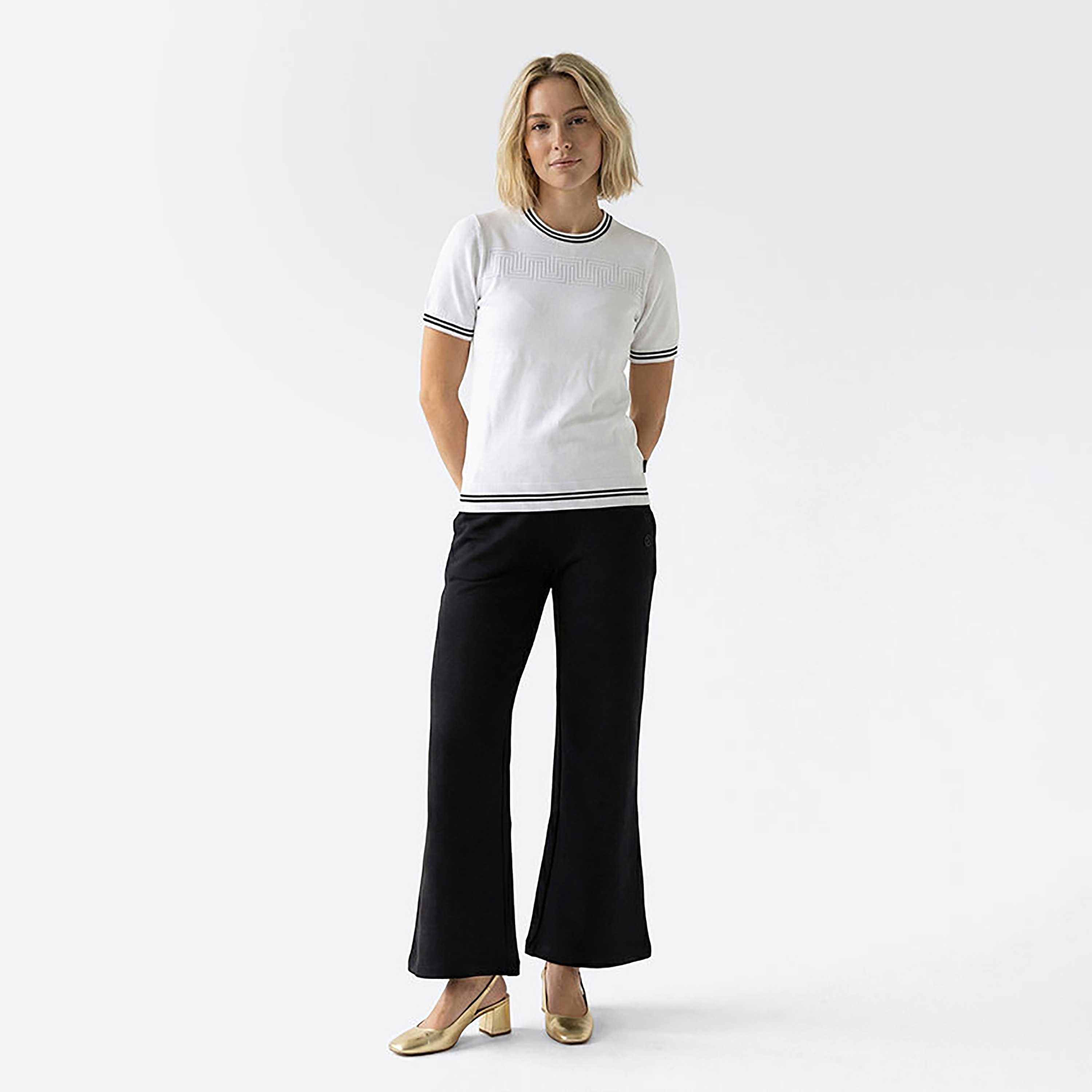 Beverly Hills Polo Club Textured Crew Neck Short Sleeves Women's T-Shirt-women-clothing-tshirts-image-3