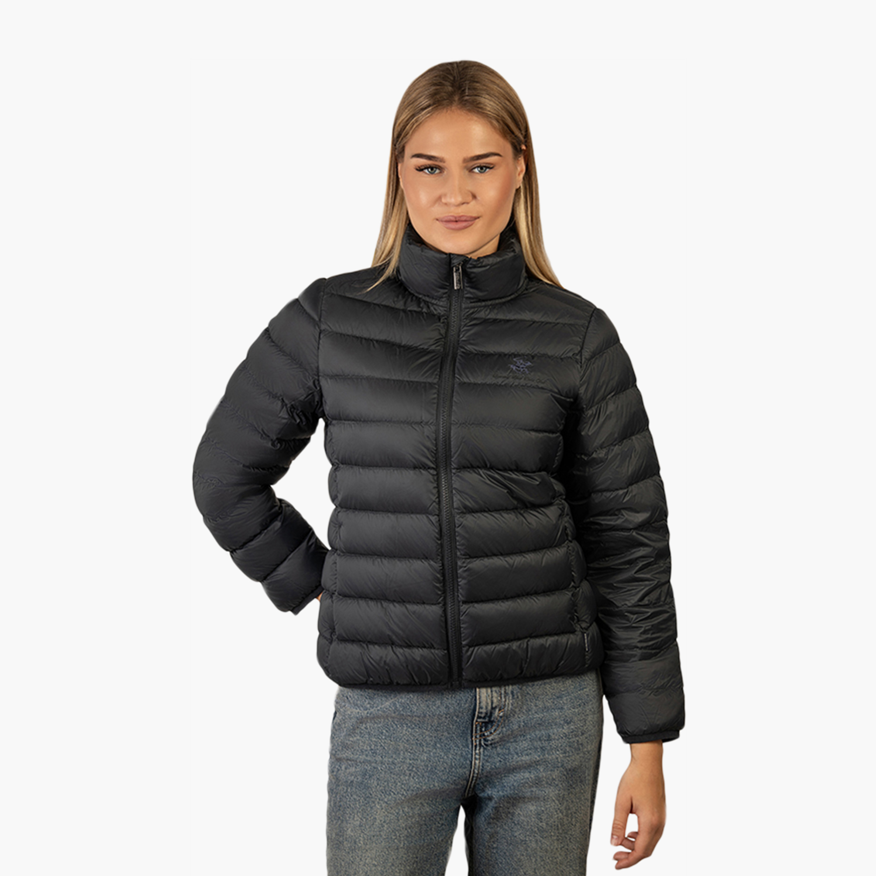 Beverly Hills Polo Club Plain High Neck Long Sleeves Women's Puffer Jacket-women-winterwear-coatsandjackets-jackets-image-1