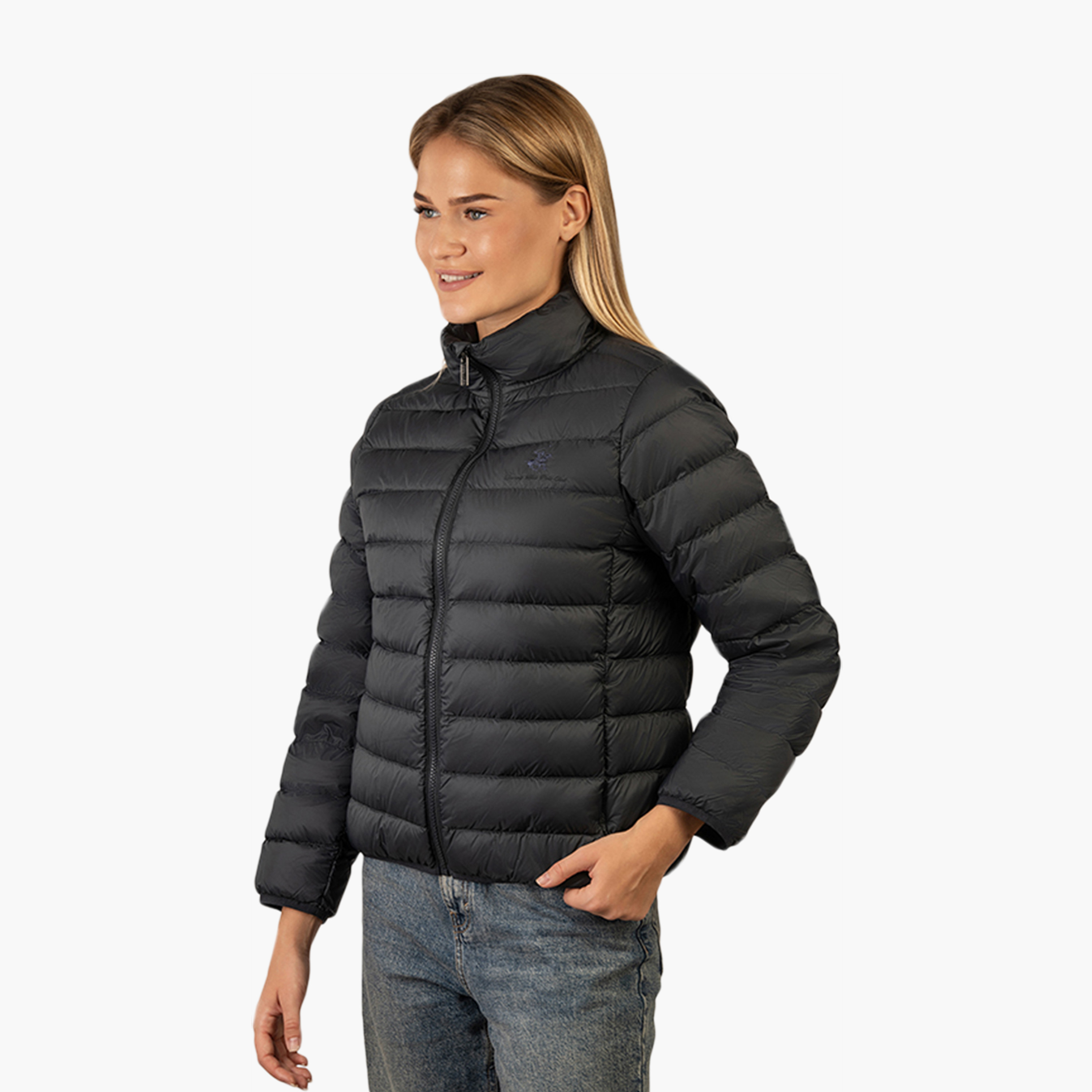 Beverly Hills Polo Club Plain High Neck Long Sleeves Women's Puffer Jacket-women-winterwear-coatsandjackets-jackets-image-2