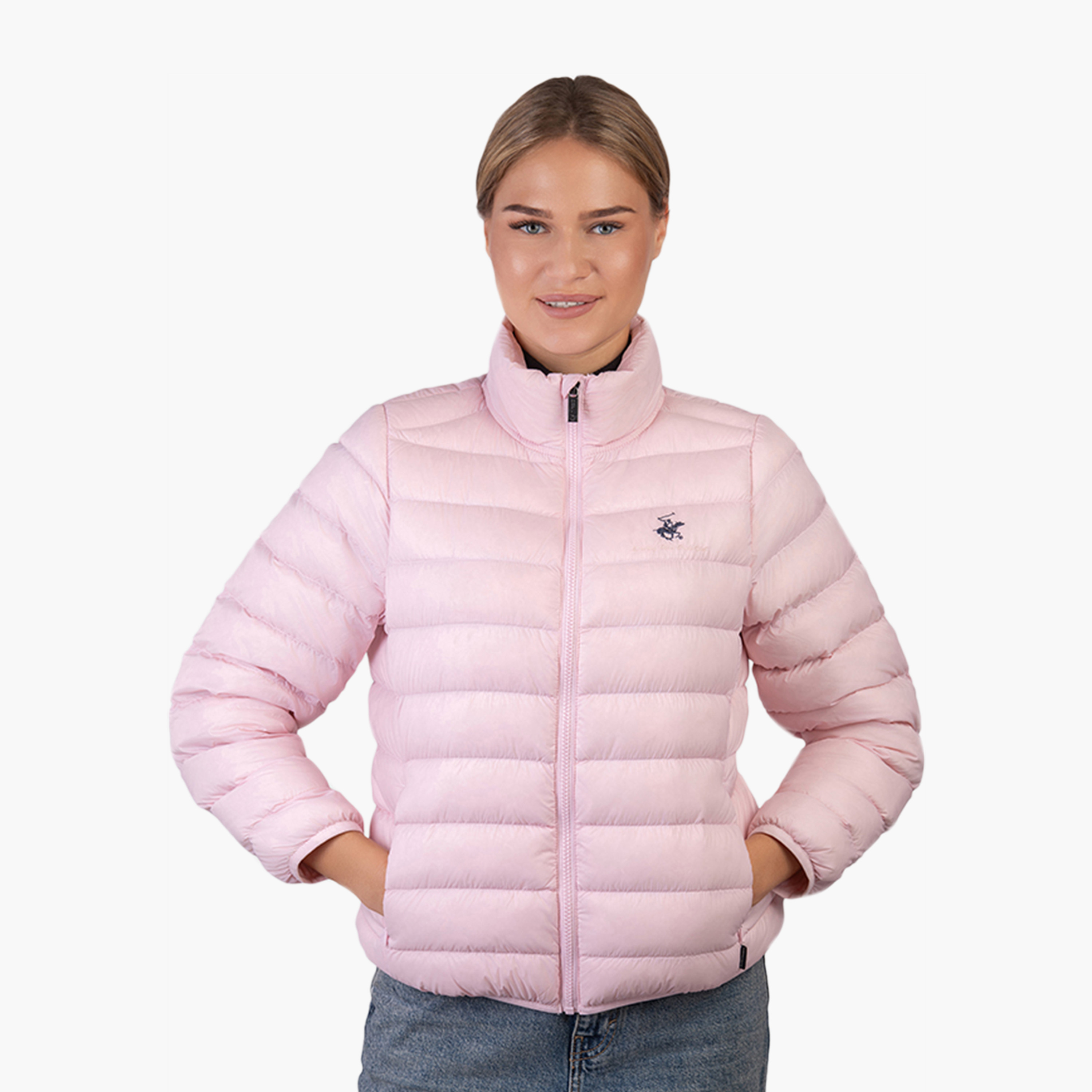 Beverly Hills Polo Club Plain High Neck Long Sleeves Women's Puffer Jacket-women-winterwear-coatsandjackets-jackets-image-5