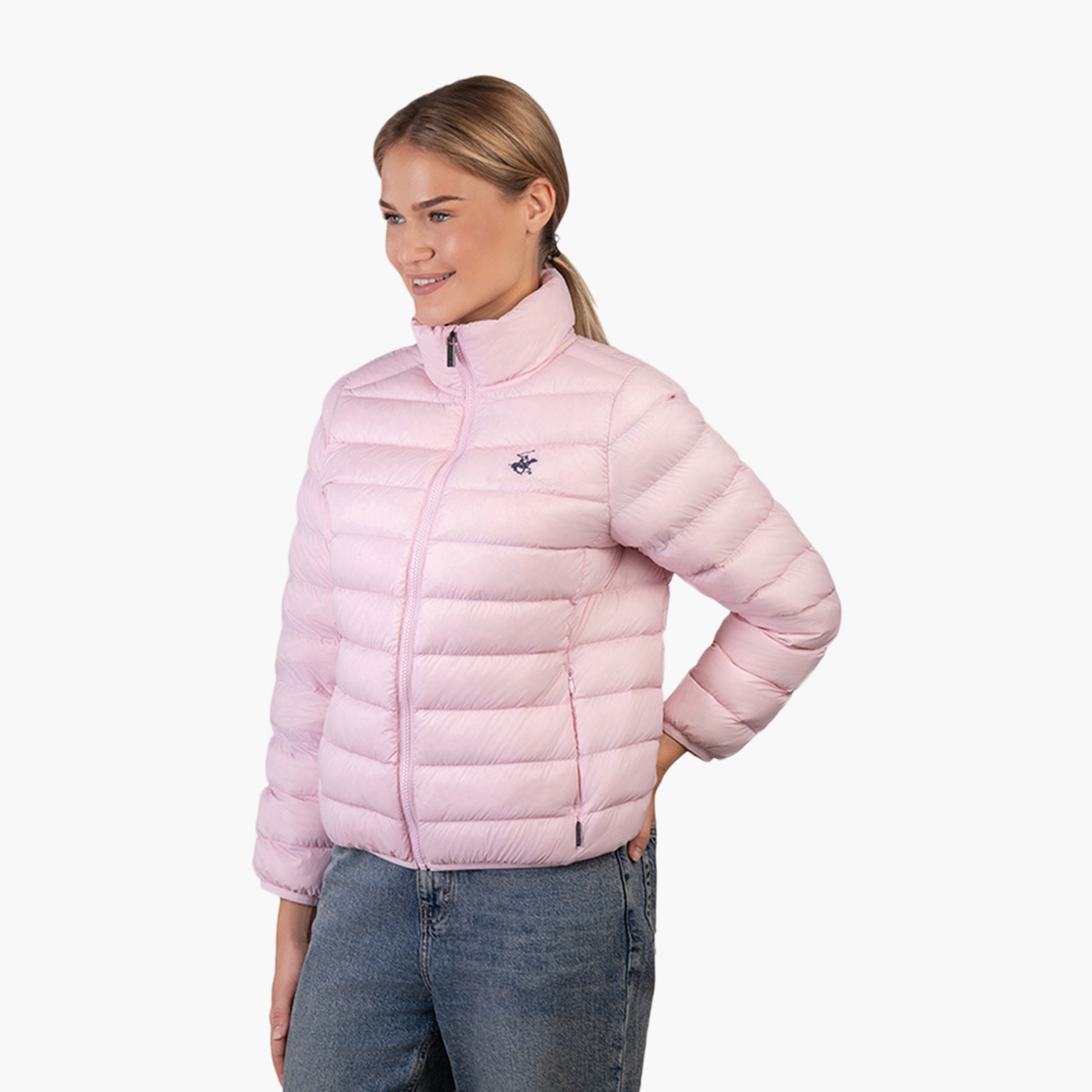 Beverly Hills Polo Club Plain High Neck Long Sleeves Women's Puffer Jacket-women-winterwear-coatsandjackets-jackets-image-6