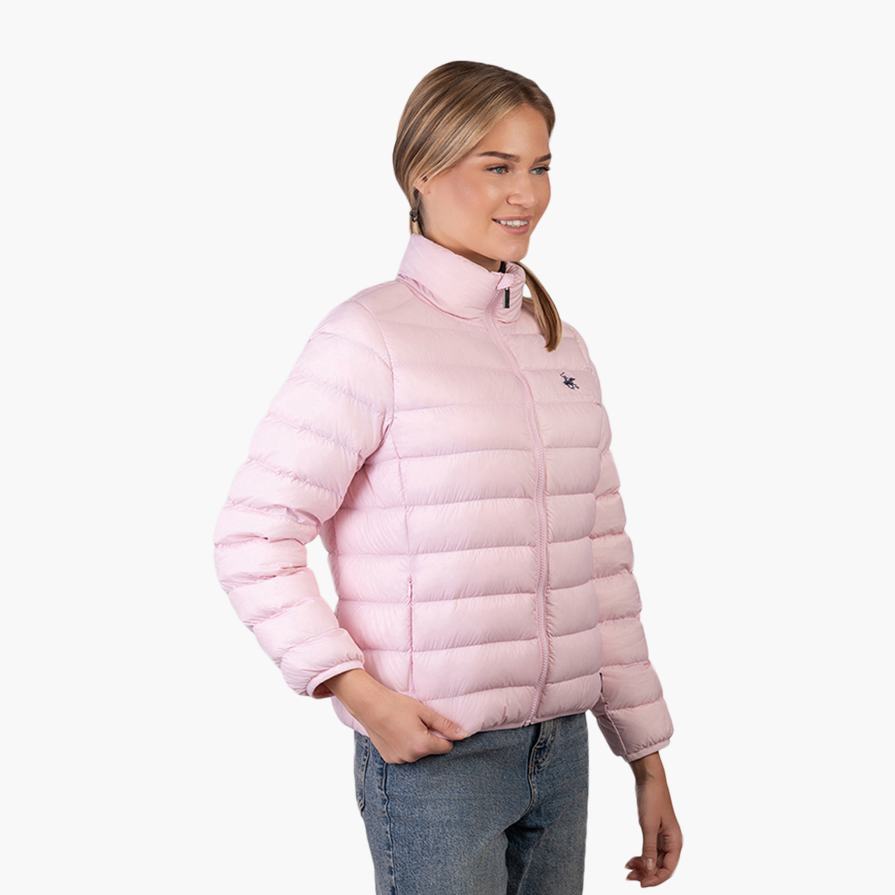 Beverly Hills Polo Club Plain High Neck Long Sleeves Women's Puffer Jacket-women-winterwear-coatsandjackets-jackets-image-7