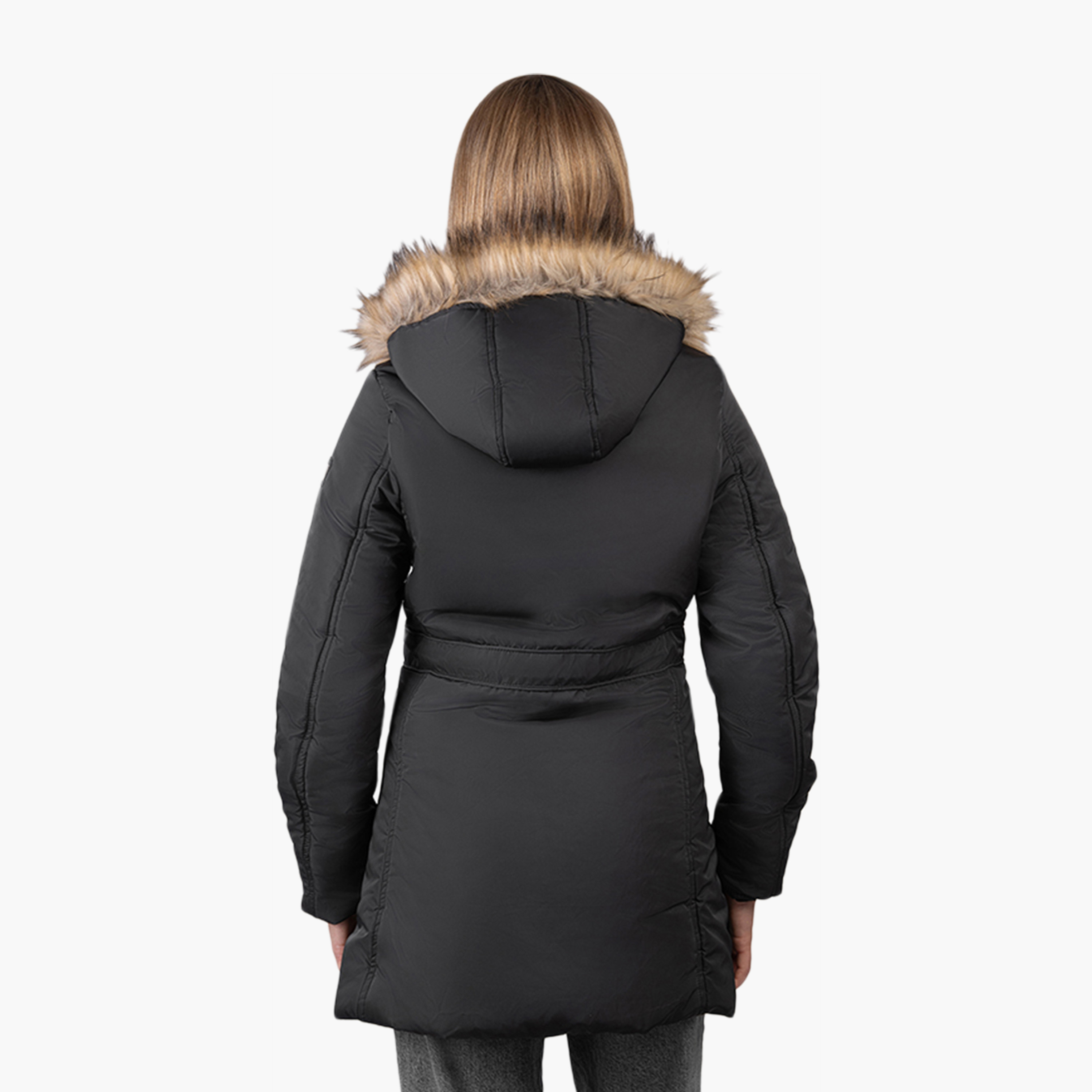 Beverly Hills Polo Club Plain Hooded Neck Long Sleeves Women's Parka Jacket-women-clothing-coatsandjackets-jackets-image-4