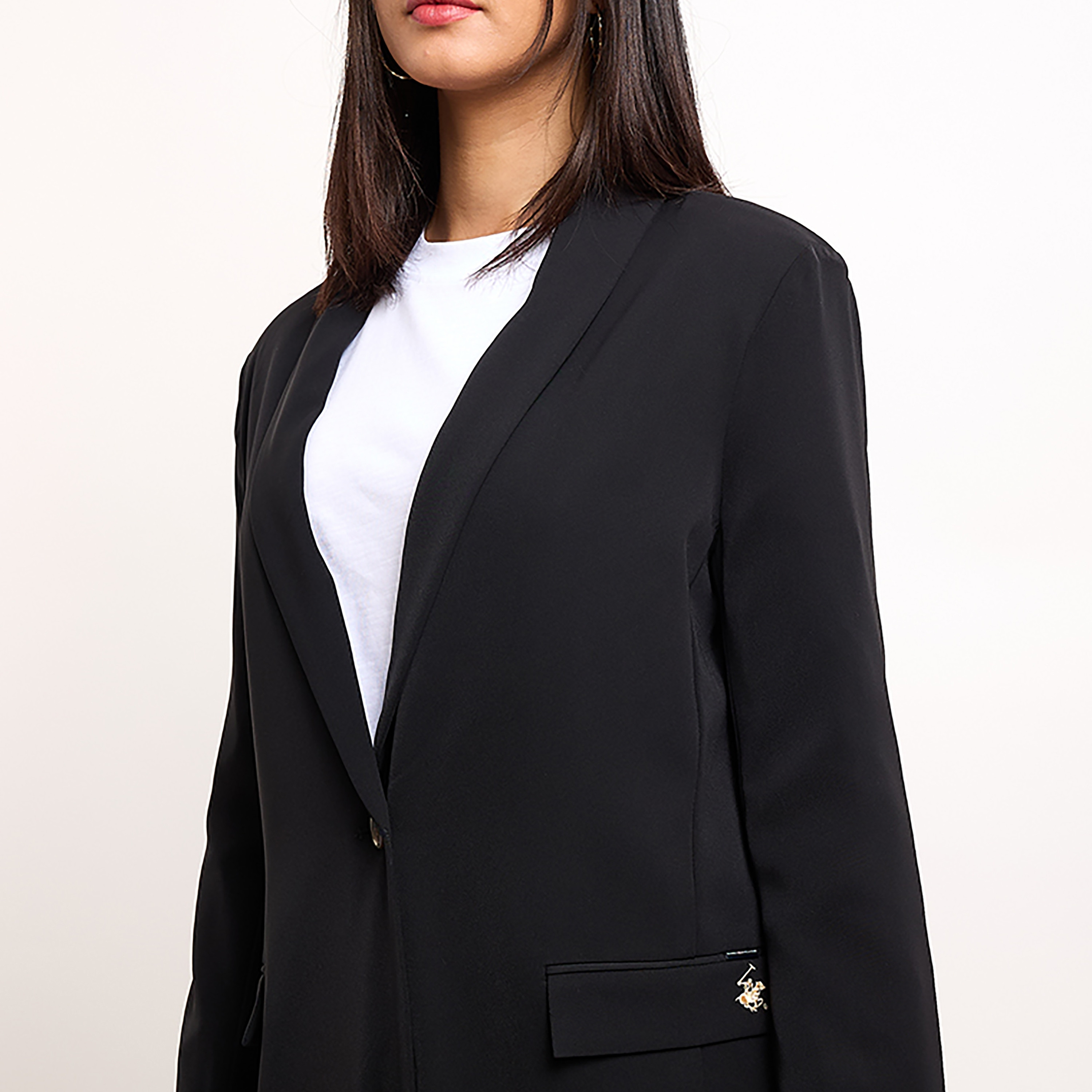 سترة بيفرلي هيلز بولو كلوب بياقة طية صدر السترة وأكمام طويلة للنساء-women-clothing-coatsandjackets-blazers-image-7