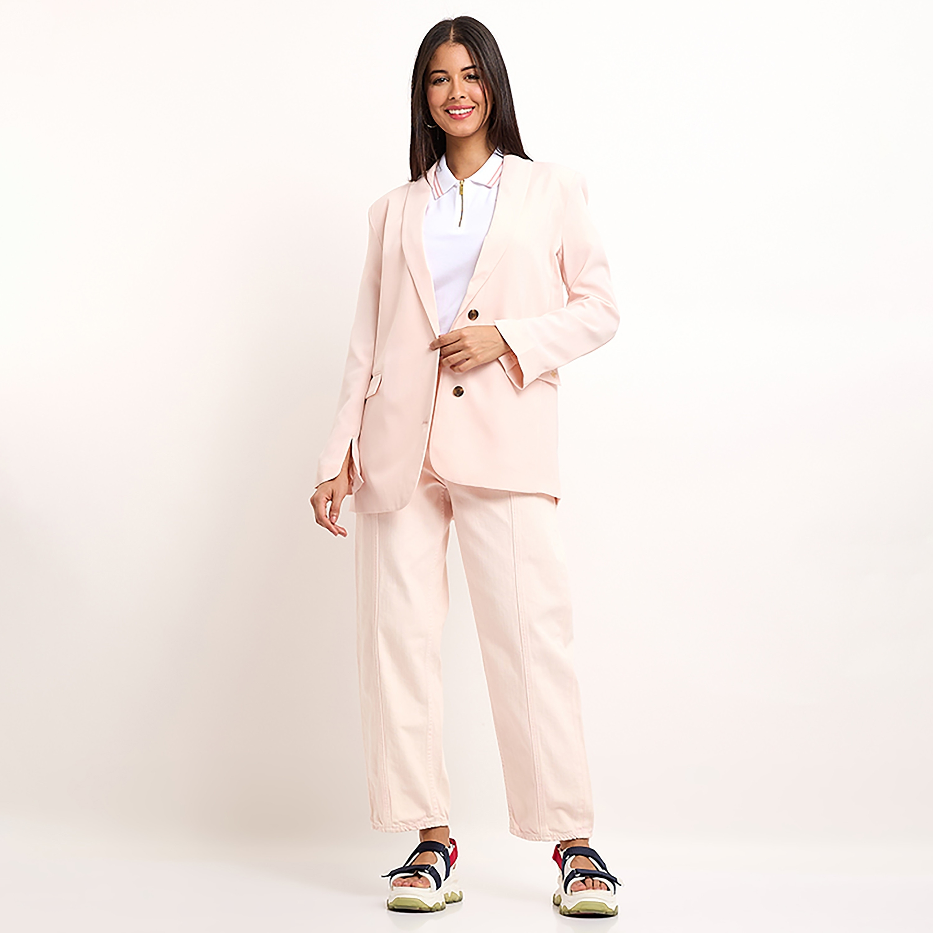 بليزر نسائي بأكمام طويلة وياقة شال سادة من بيفرلي هيلز بولو كلوب-women-clothing-coatsandjackets-blazers-image-3
