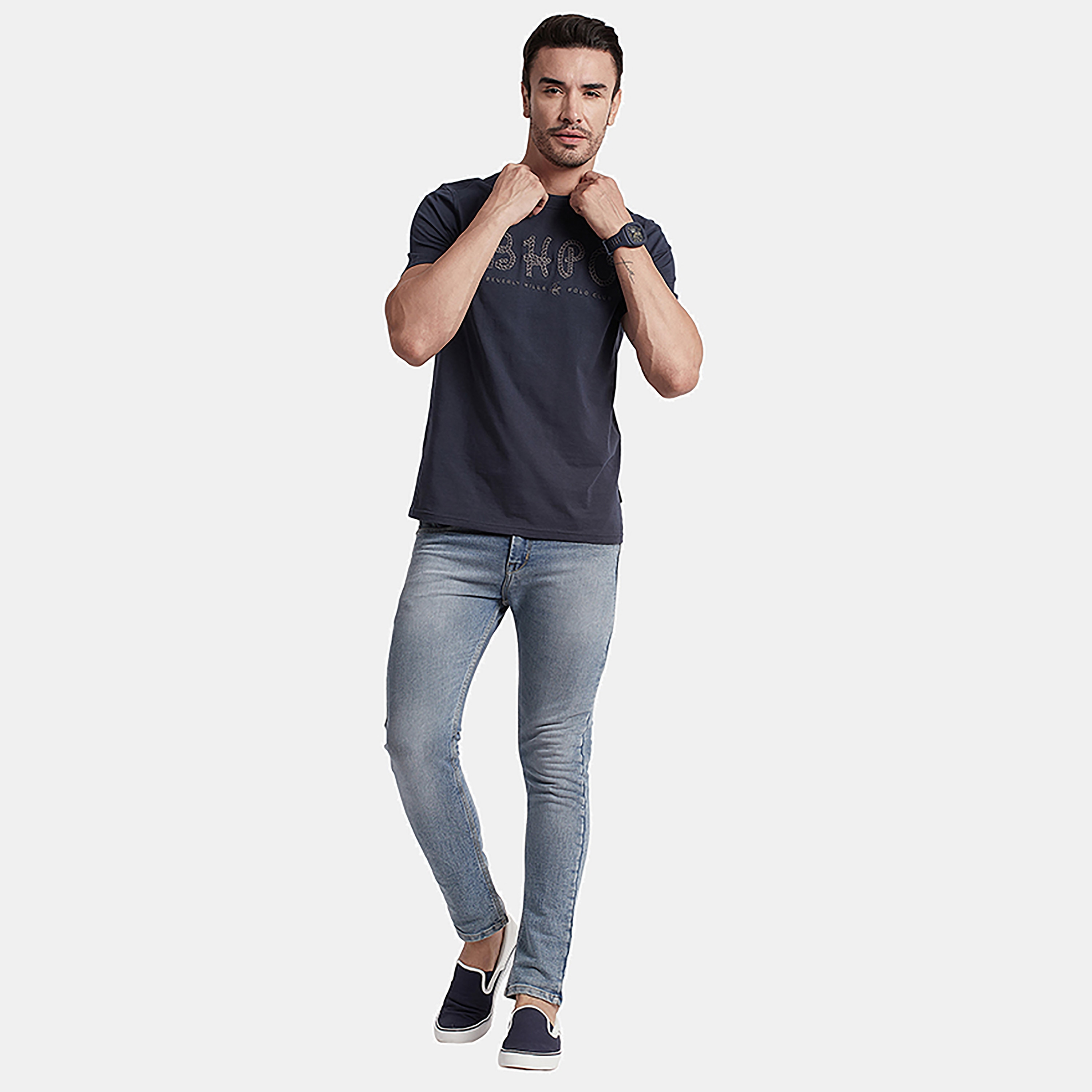 تي شيرت بيفرلي هيلز بولو كلوب بياقة مستديرة وأكمام قصيرة مع مطرز بشعار-men-clothing-tshirtsandpolos-tshirts-image-2