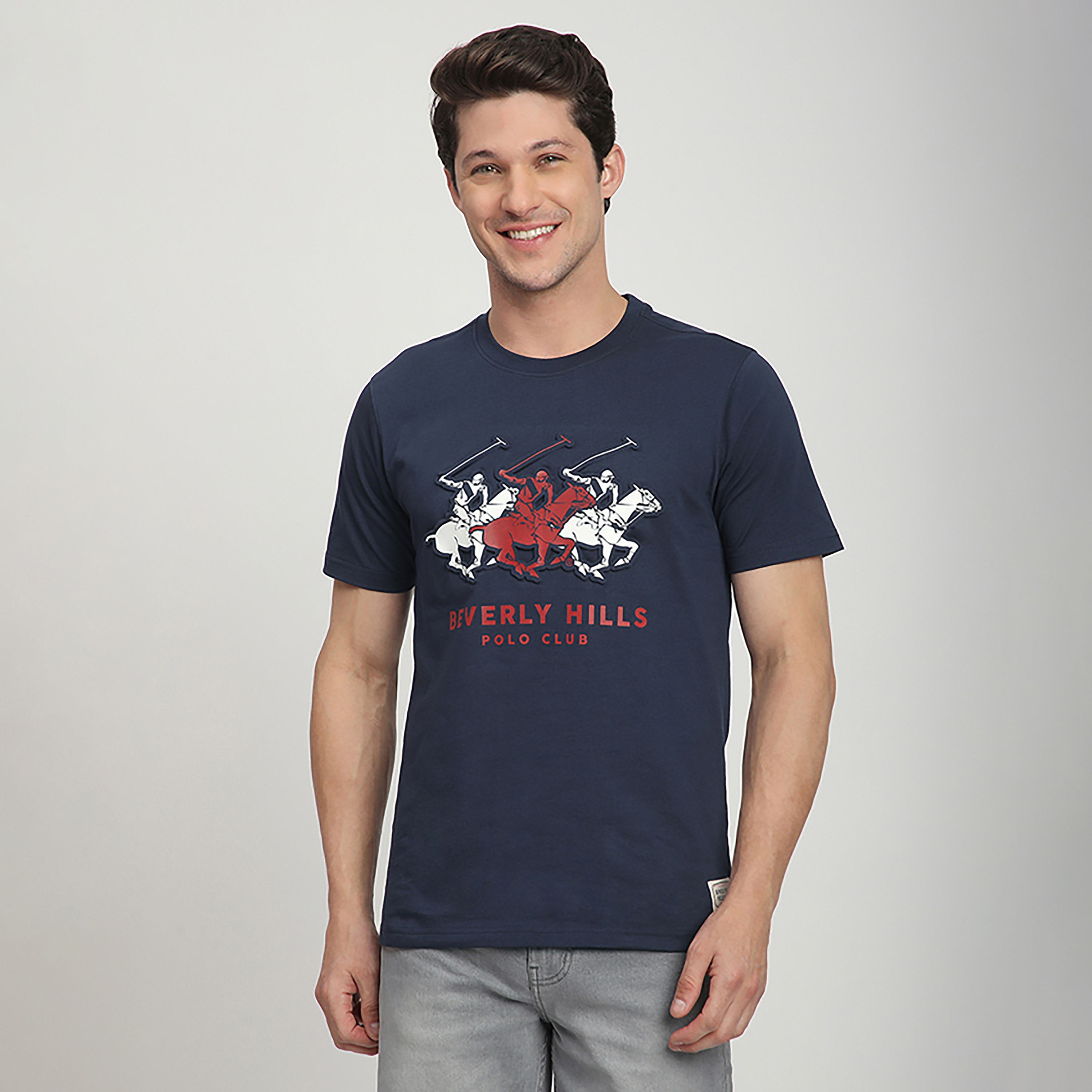 تي شيرت رجالي بياقة دائرية وأكمام قصيرة وشعار مطرز من بيفرلي هيلز بولو كلوب-men-clothing-tshirtsandpolos-tshirts-image-5