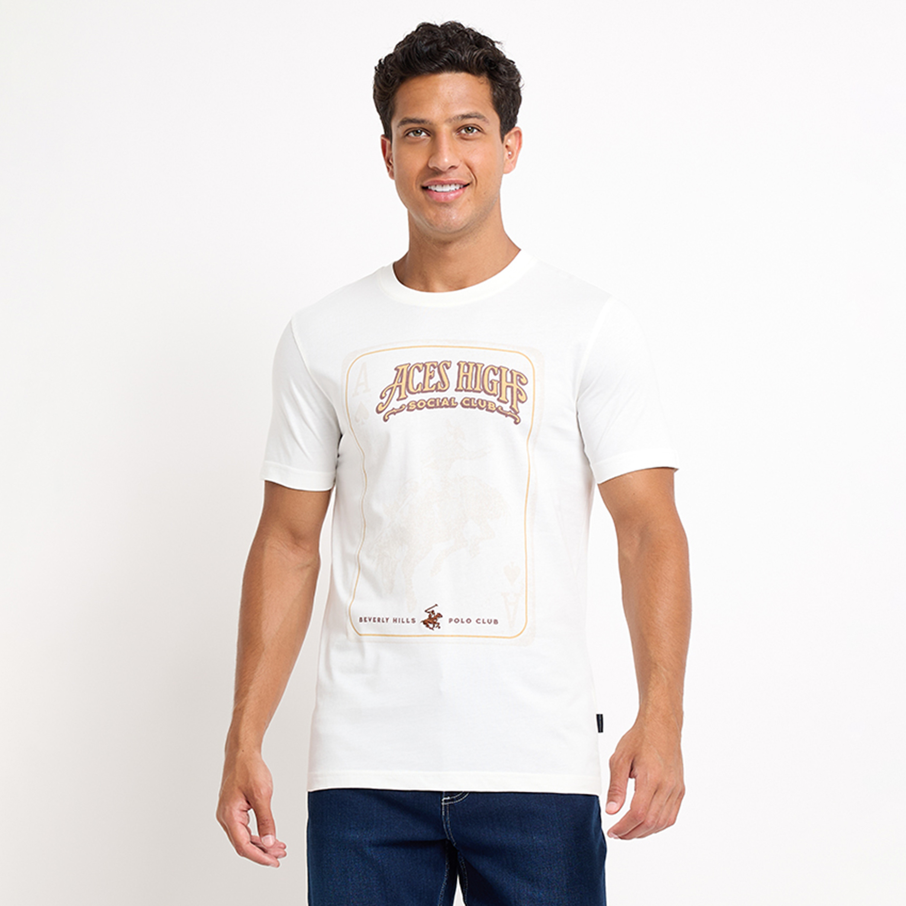 تي شيرت بيفرلي هيلز بولو كلوب بياقة مستديرة وأكمام قصيرة مع مطبوع-men-clothing-tshirtsandpolos-tshirts-image-1