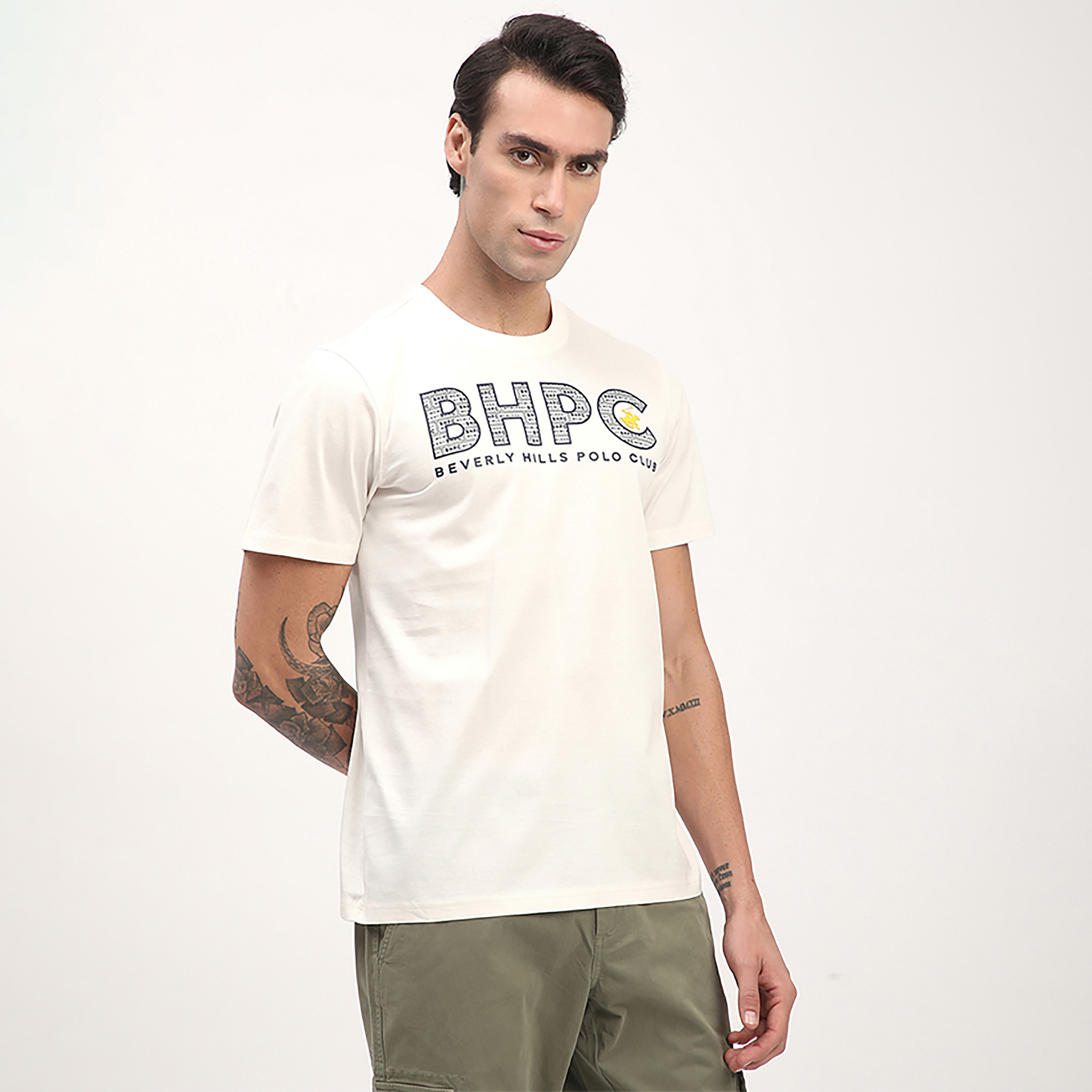 تي شيرت بأكمام قصيرة وياقة دائرية وشعار من بيفرلي هيلز بولو كلوب-men-clothing-tshirtsandpolos-tshirts-image-10