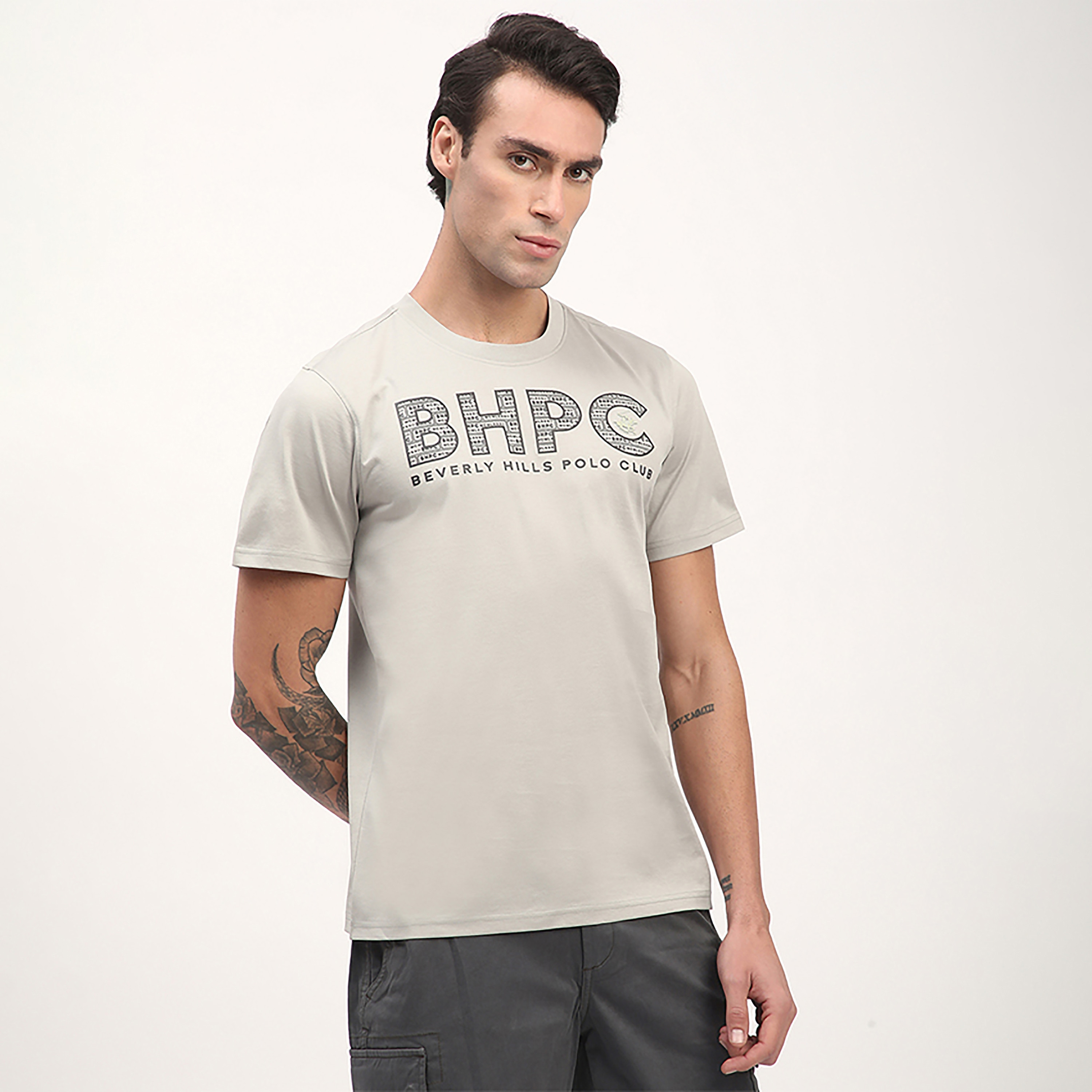 تي شيرت بأكمام قصيرة وياقة دائرية وشعار من بيفرلي هيلز بولو كلوب-men-clothing-tshirtsandpolos-tshirts-image-6