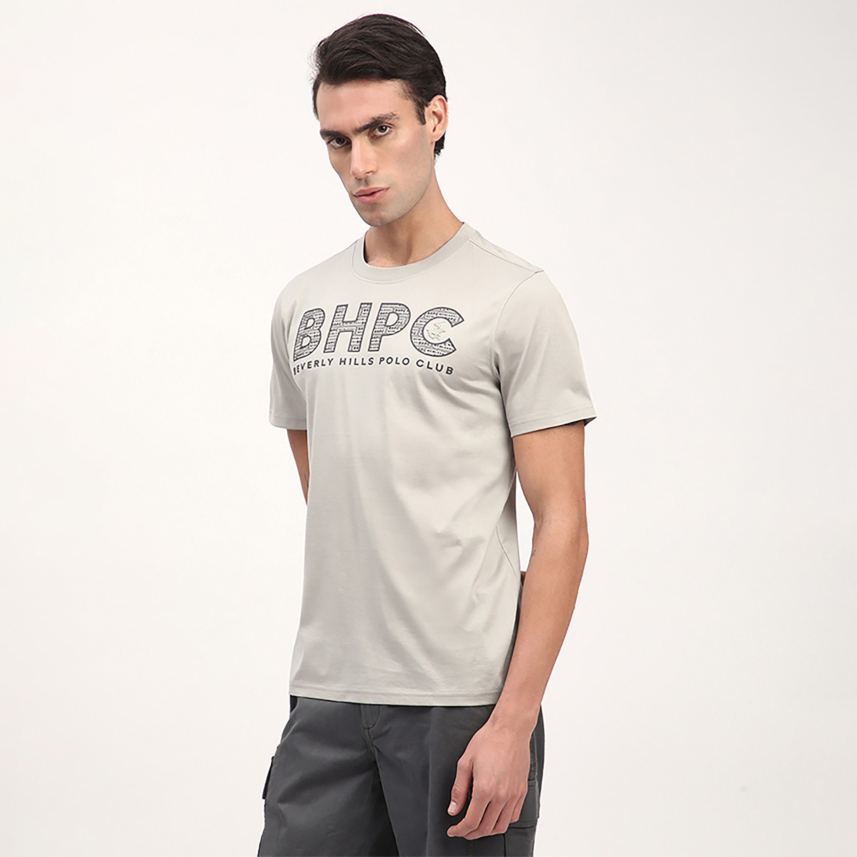 تي شيرت بأكمام قصيرة وياقة دائرية وشعار من بيفرلي هيلز بولو كلوب-men-clothing-tshirtsandpolos-tshirts-image-7
