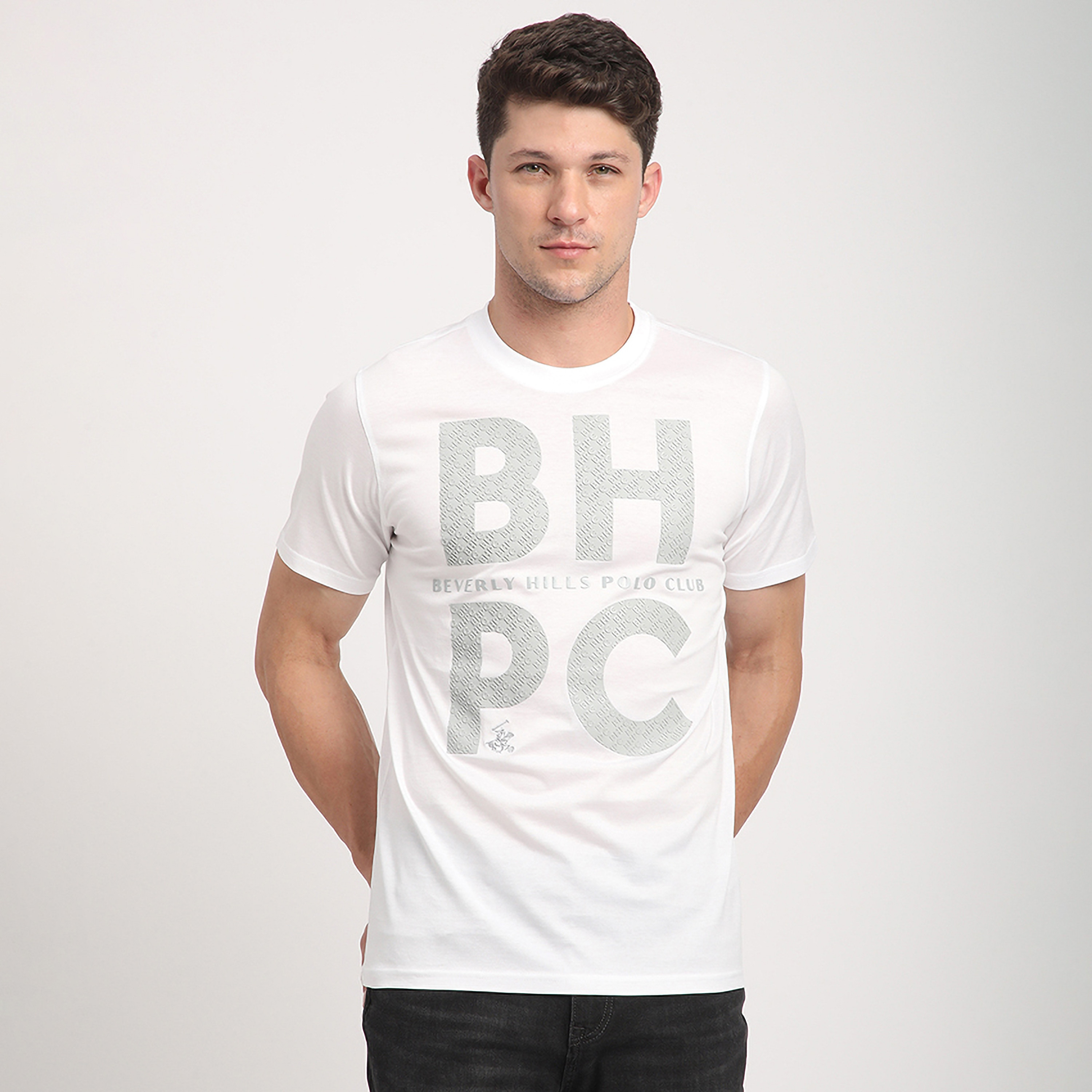 تي شيرت رجالي بياقة دائرية وأكمام قصيرة مزين بطباعة من بيفرلي هيلز بولو كلوب-men-clothing-tshirtsandpolos-tshirts-image-1
