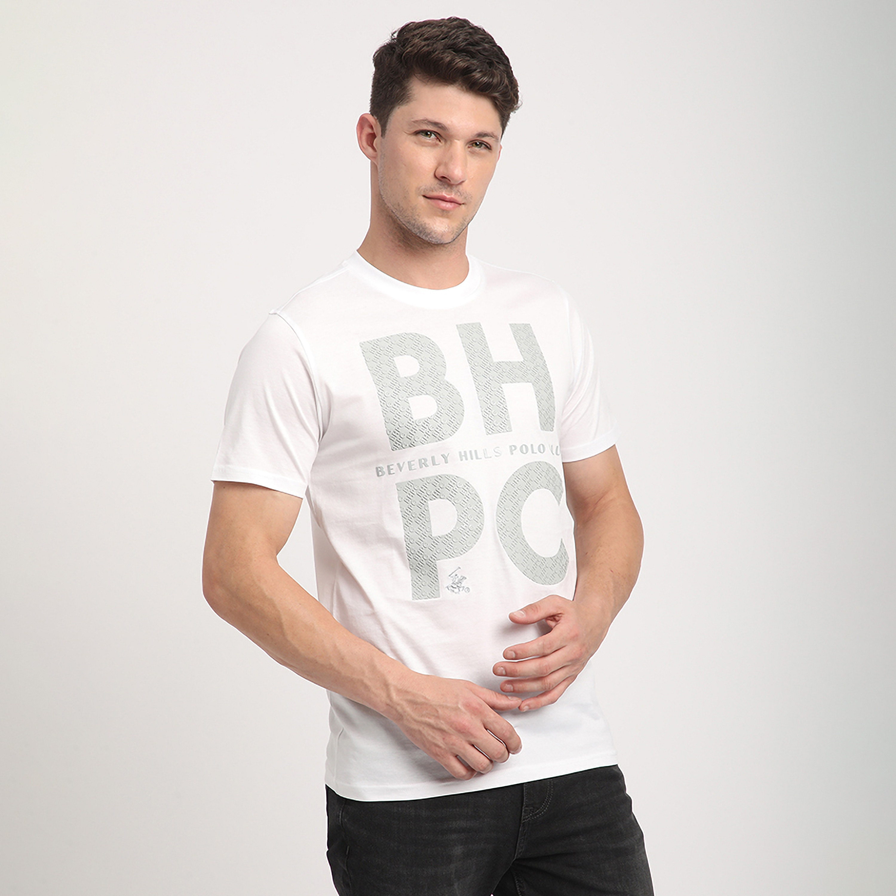 تي شيرت رجالي بياقة دائرية وأكمام قصيرة مزين بطباعة من بيفرلي هيلز بولو كلوب-men-clothing-tshirtsandpolos-tshirts-image-3