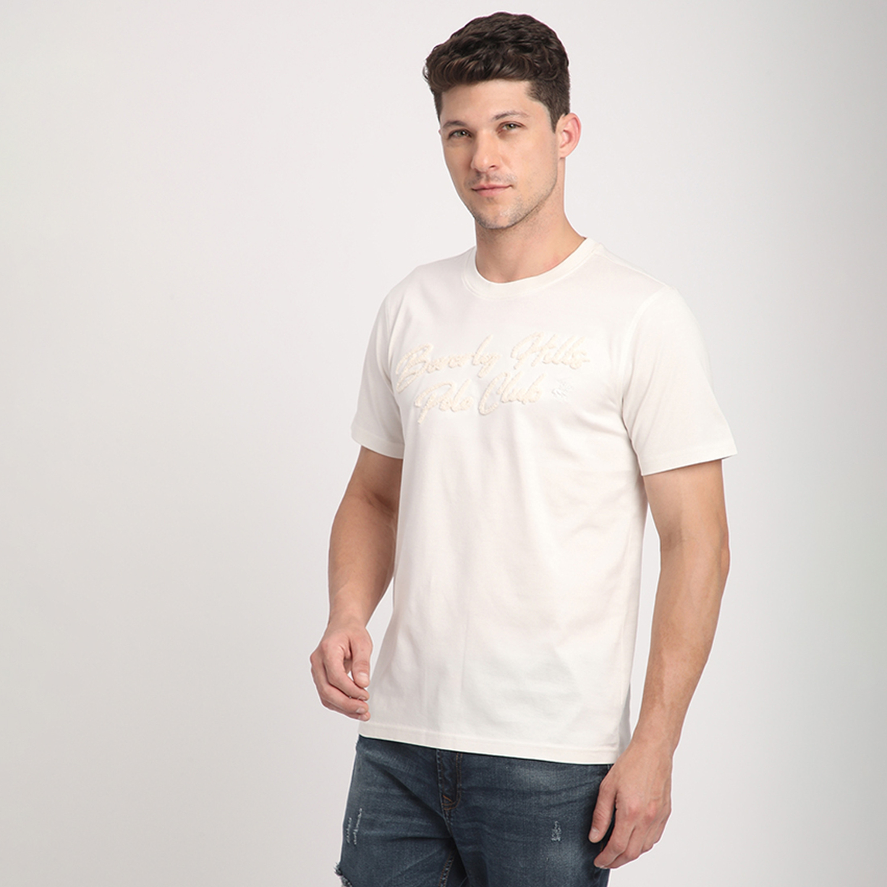 تي شورت بيفرلي هيلز بولو كلوب شينيل مطرز بشعار طاقم الرقبة وأكمام قصيرة للرجال-men-clothing-tshirtsandpolos-tshirts-image-2