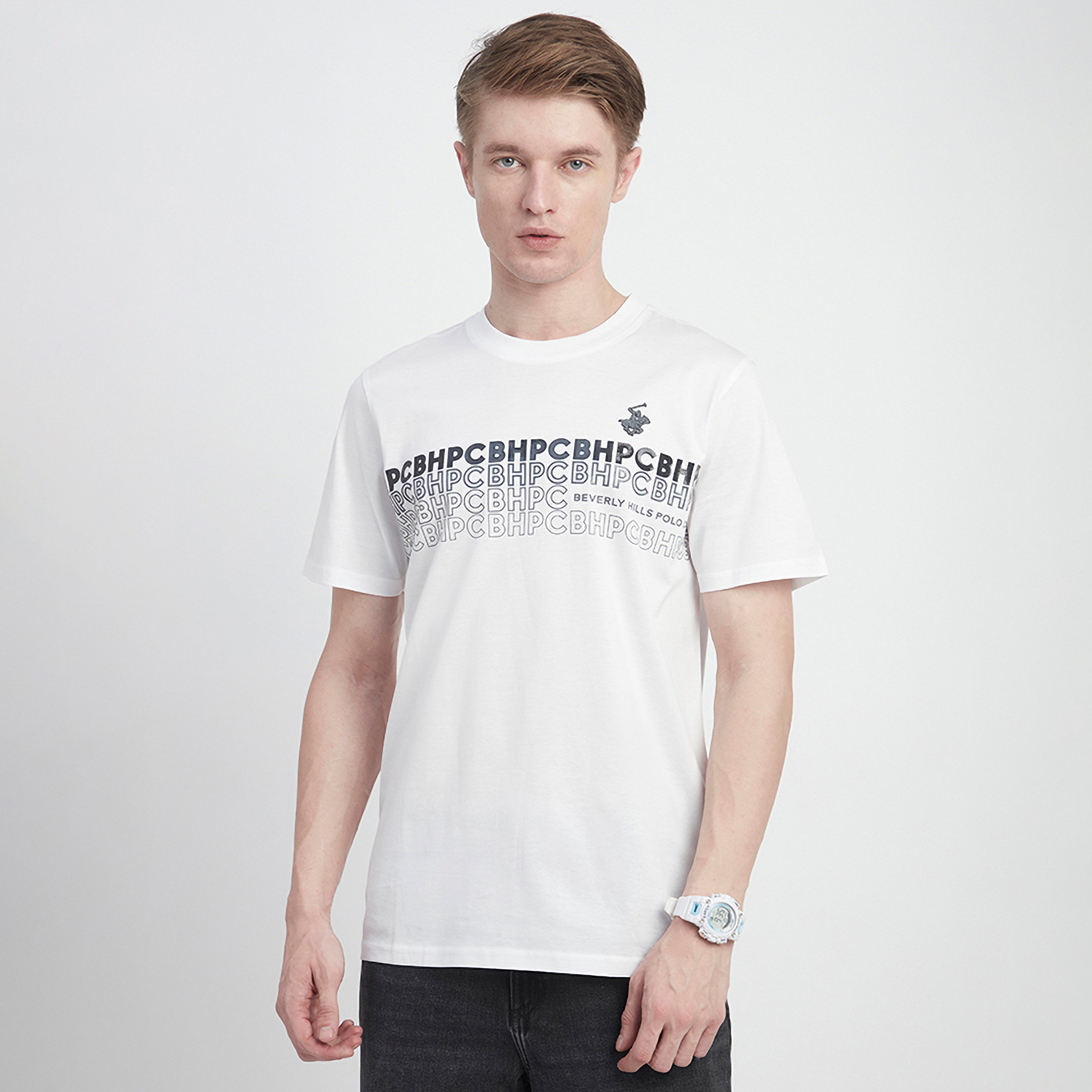 تي شيرت رجالي بياقة دائرية وأكمام قصيرة مزين بطباعة من بيفرلي هيلز بولو كلوب-men-clothing-tshirtsandpolos-tshirts-image-5