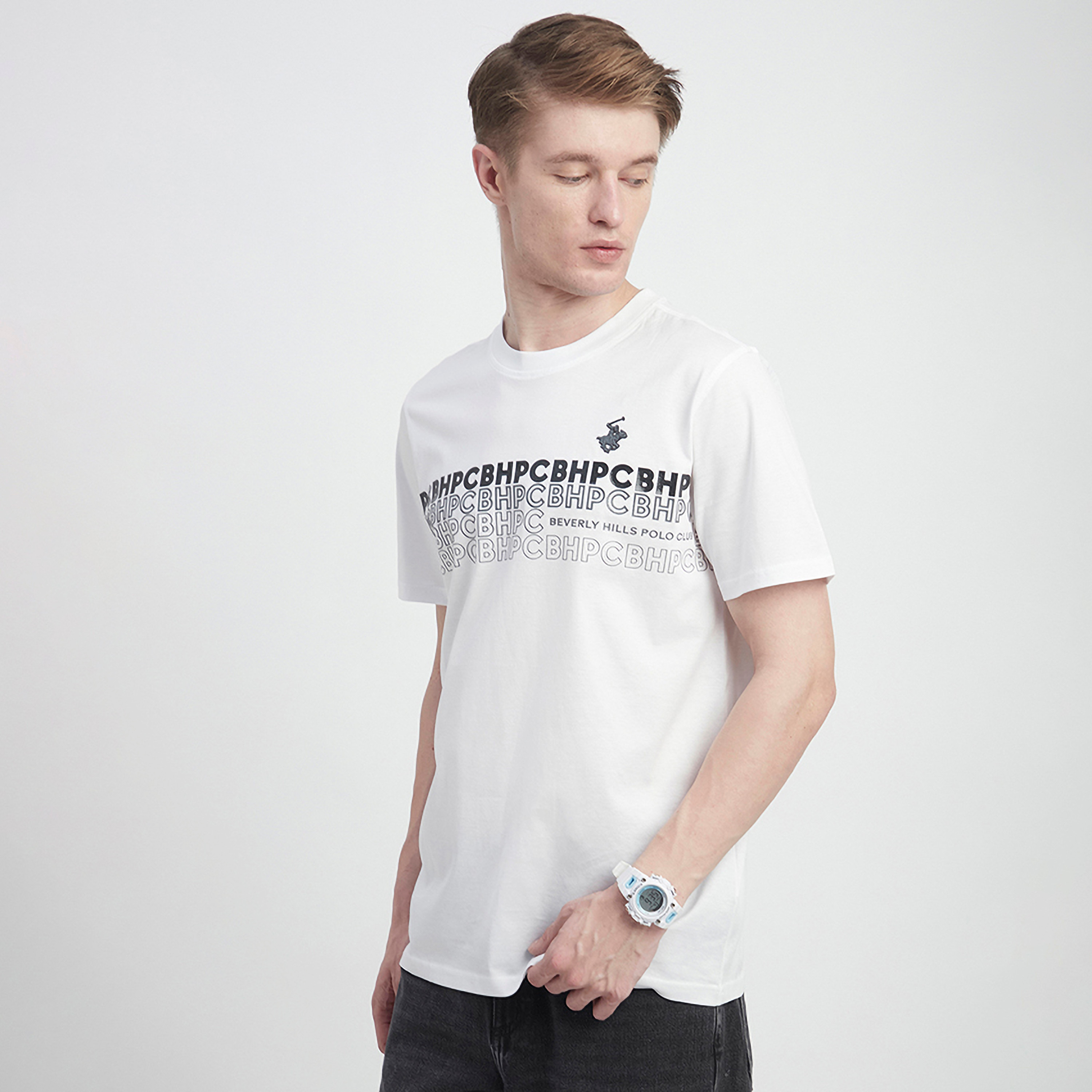 تي شيرت رجالي بياقة دائرية وأكمام قصيرة مزين بطباعة من بيفرلي هيلز بولو كلوب-men-clothing-tshirtsandpolos-tshirts-image-6