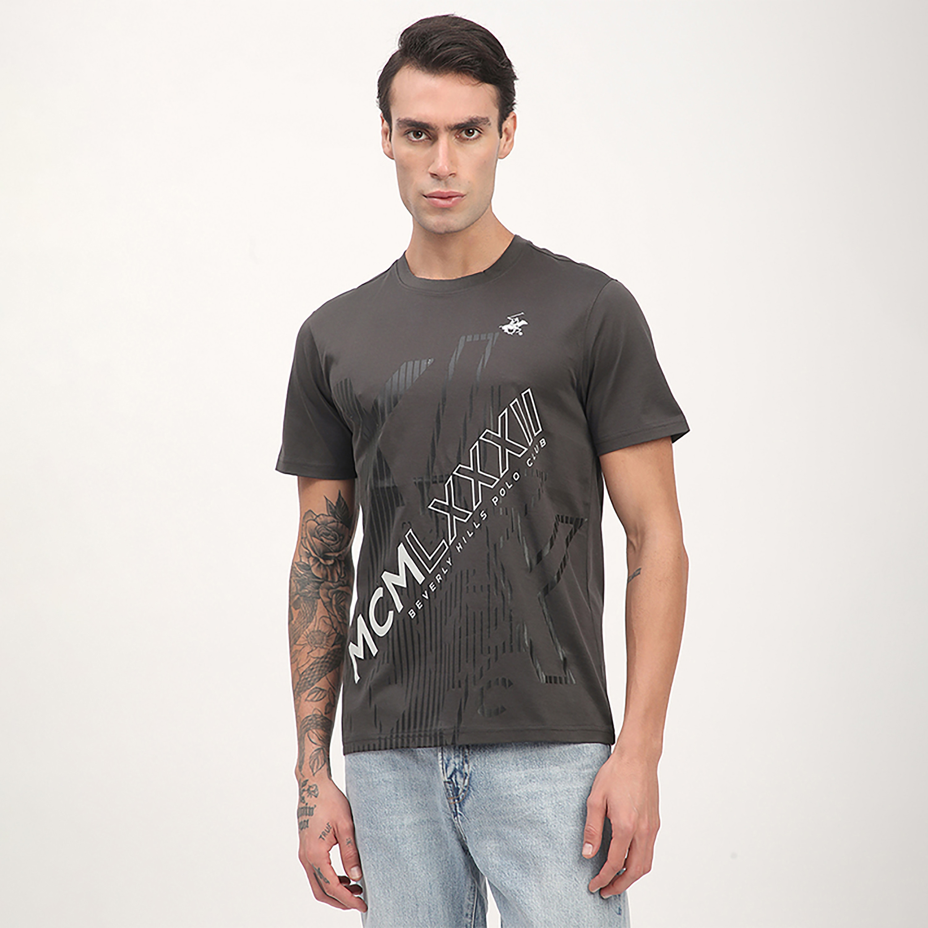 Beverly Hills Polo Club Printed Crew Neck Short Sleeves T-Shirt-men-clothing-tshirtsandpolos-tshirts-image-1